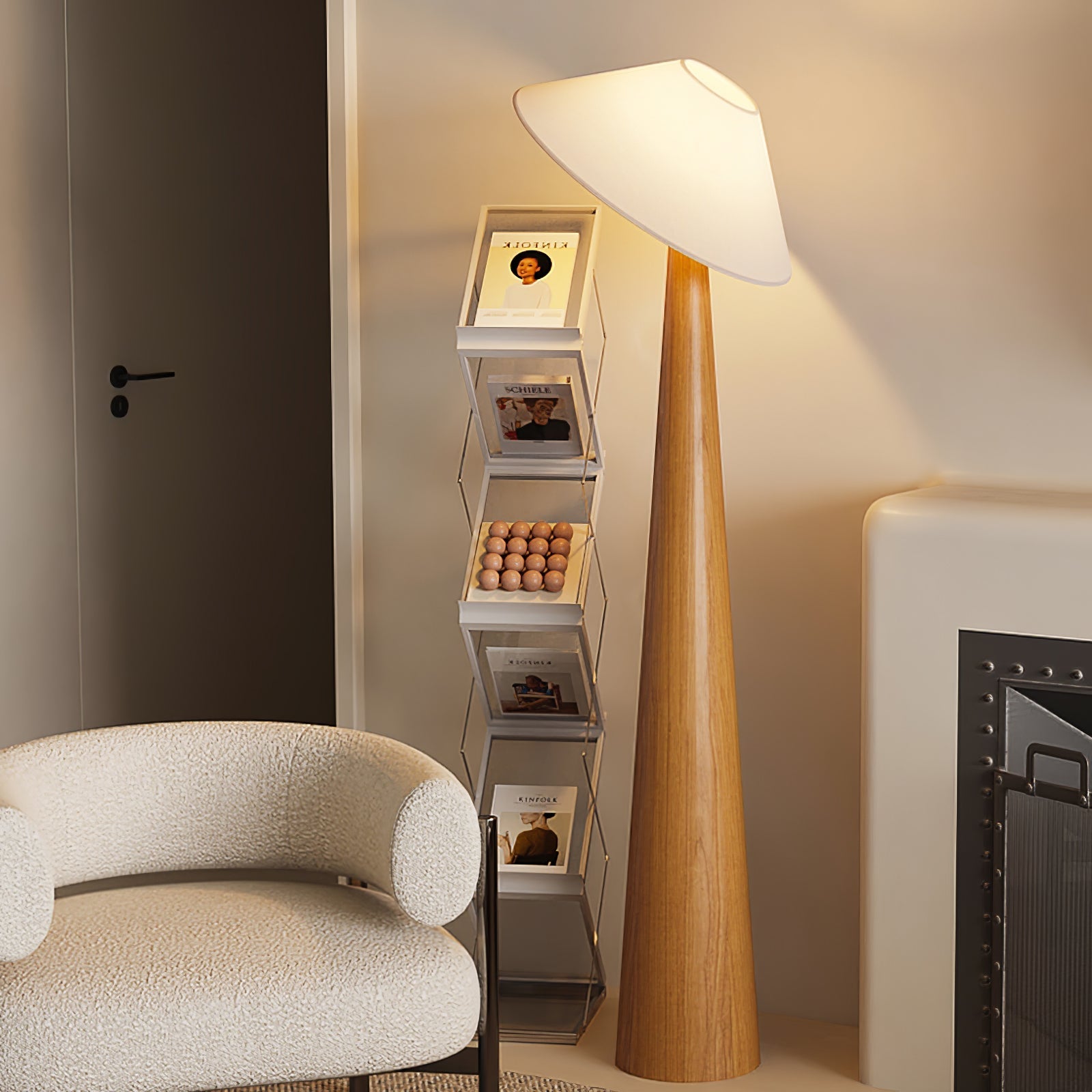 Apex Wooden Tapered Floor Lamp - Blowlighting