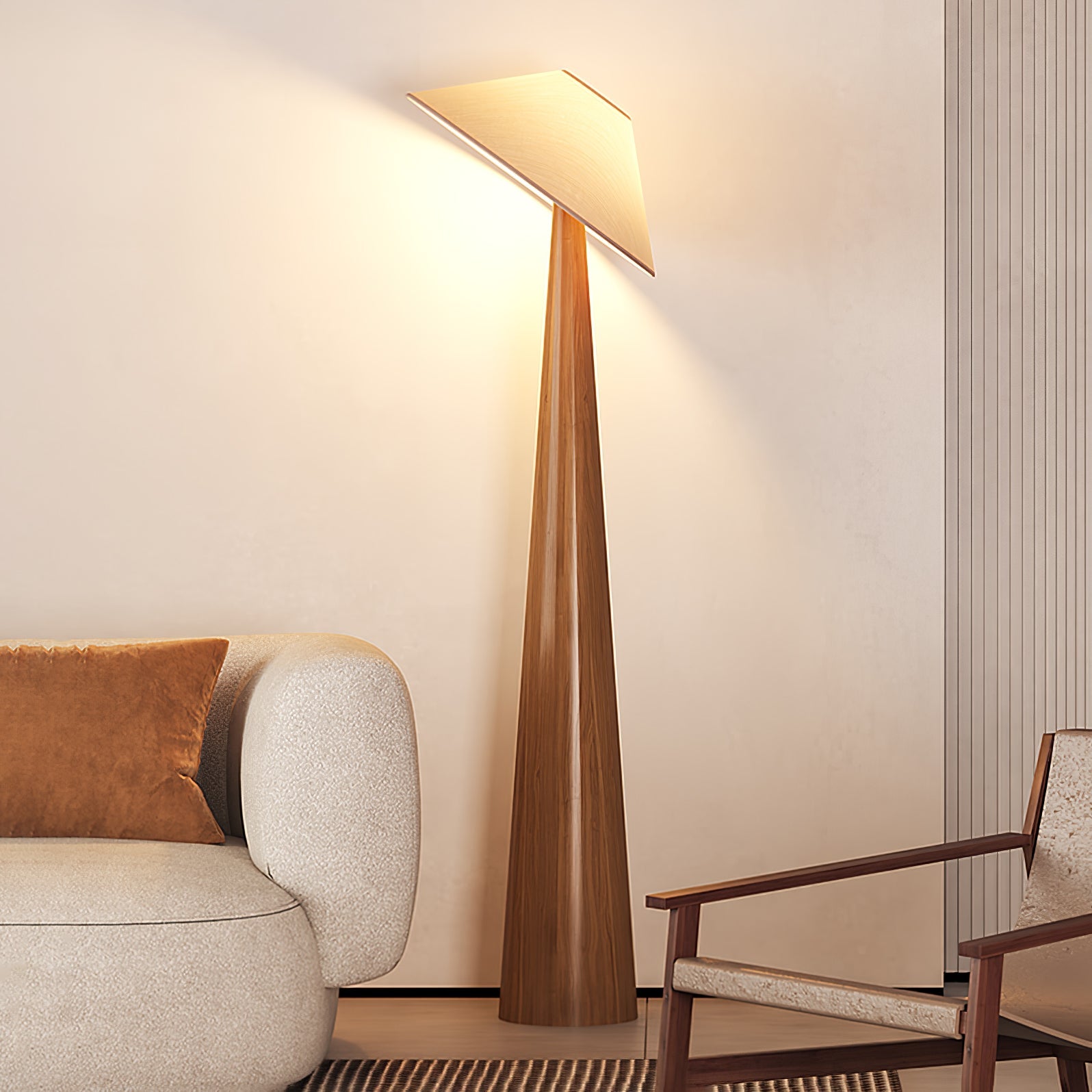 Apex Wooden Tapered Floor Lamp - Blowlighting