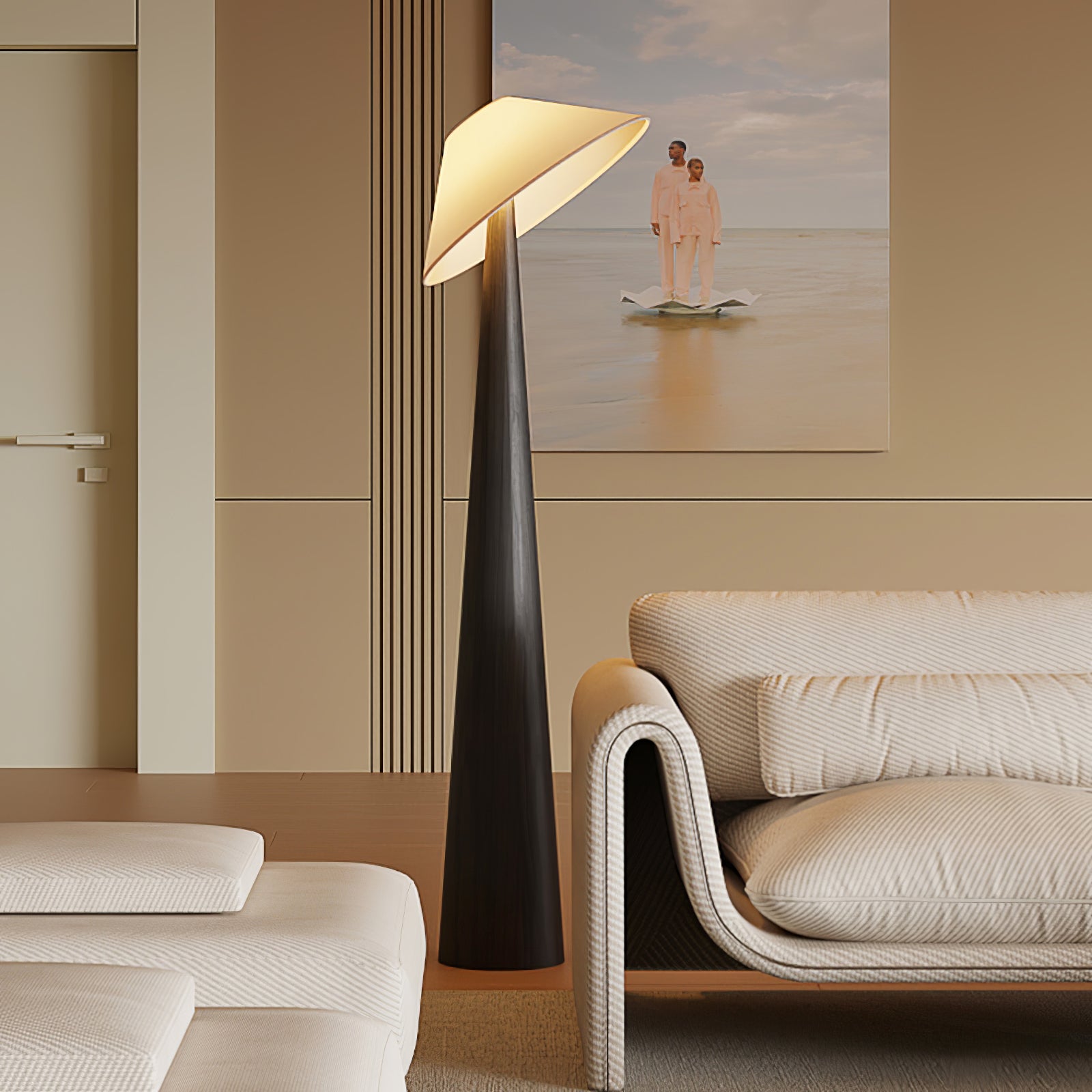 Apex Wooden Tapered Floor Lamp - Blowlighting