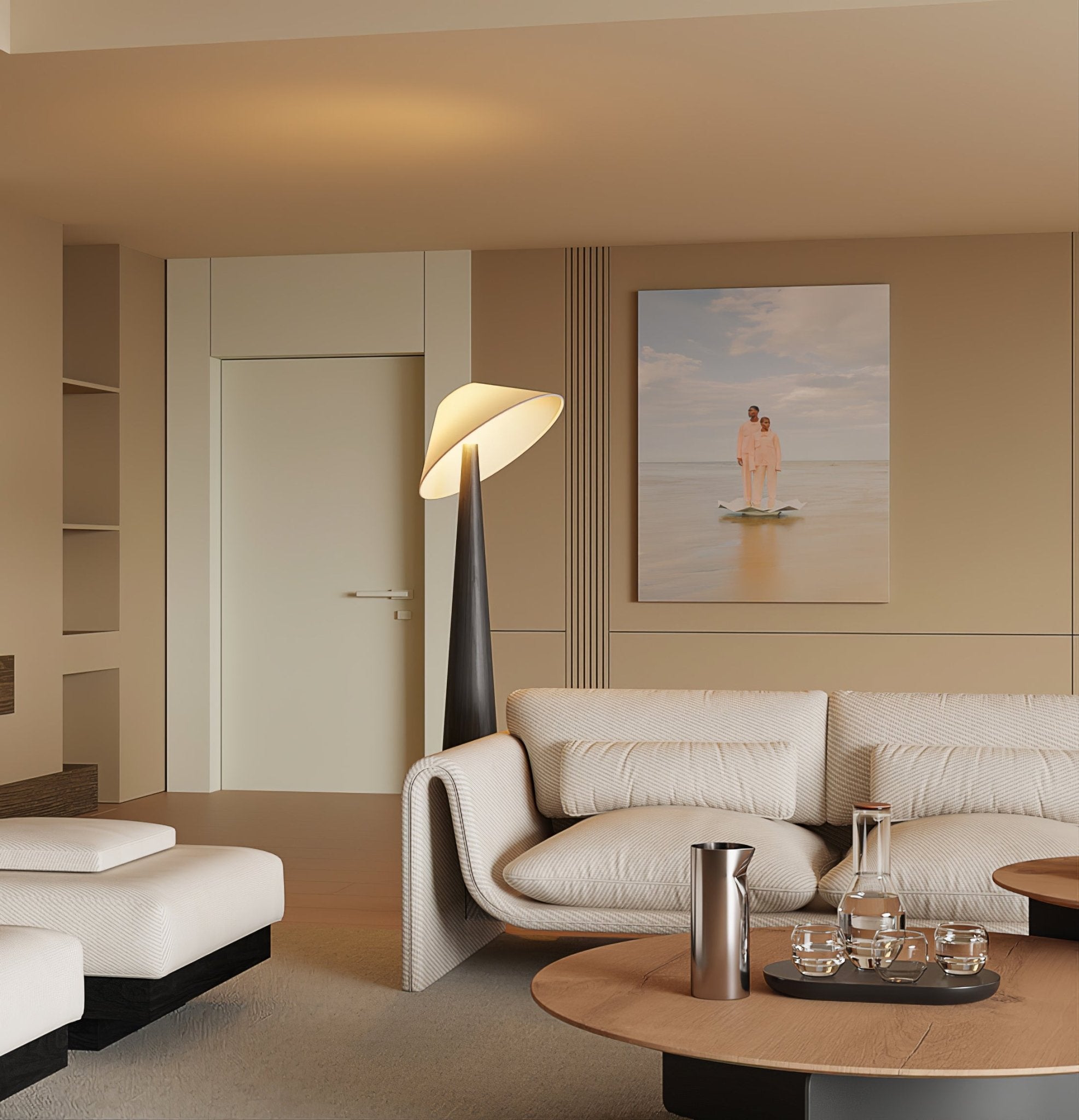 Apex Wooden Tapered Floor Lamp - Blowlighting