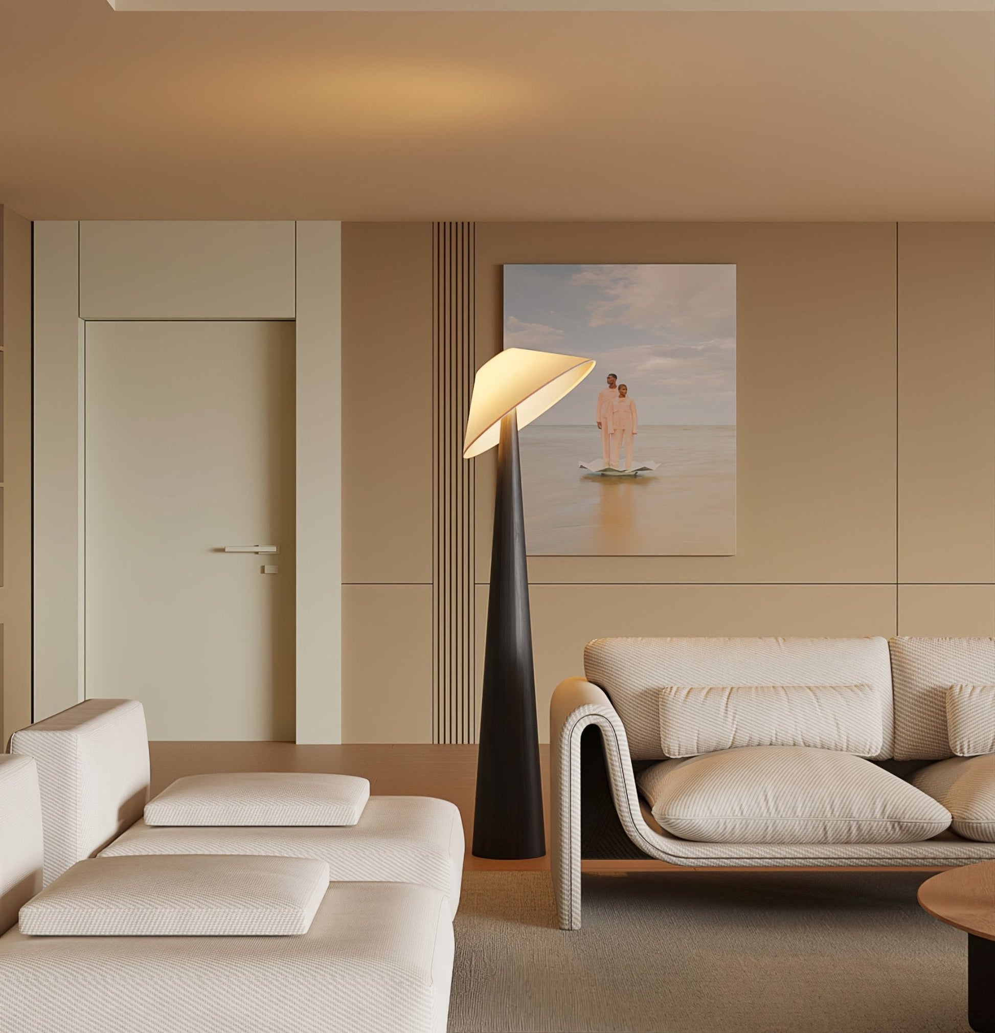 Apex Wooden Tapered Floor Lamp - Blowlighting