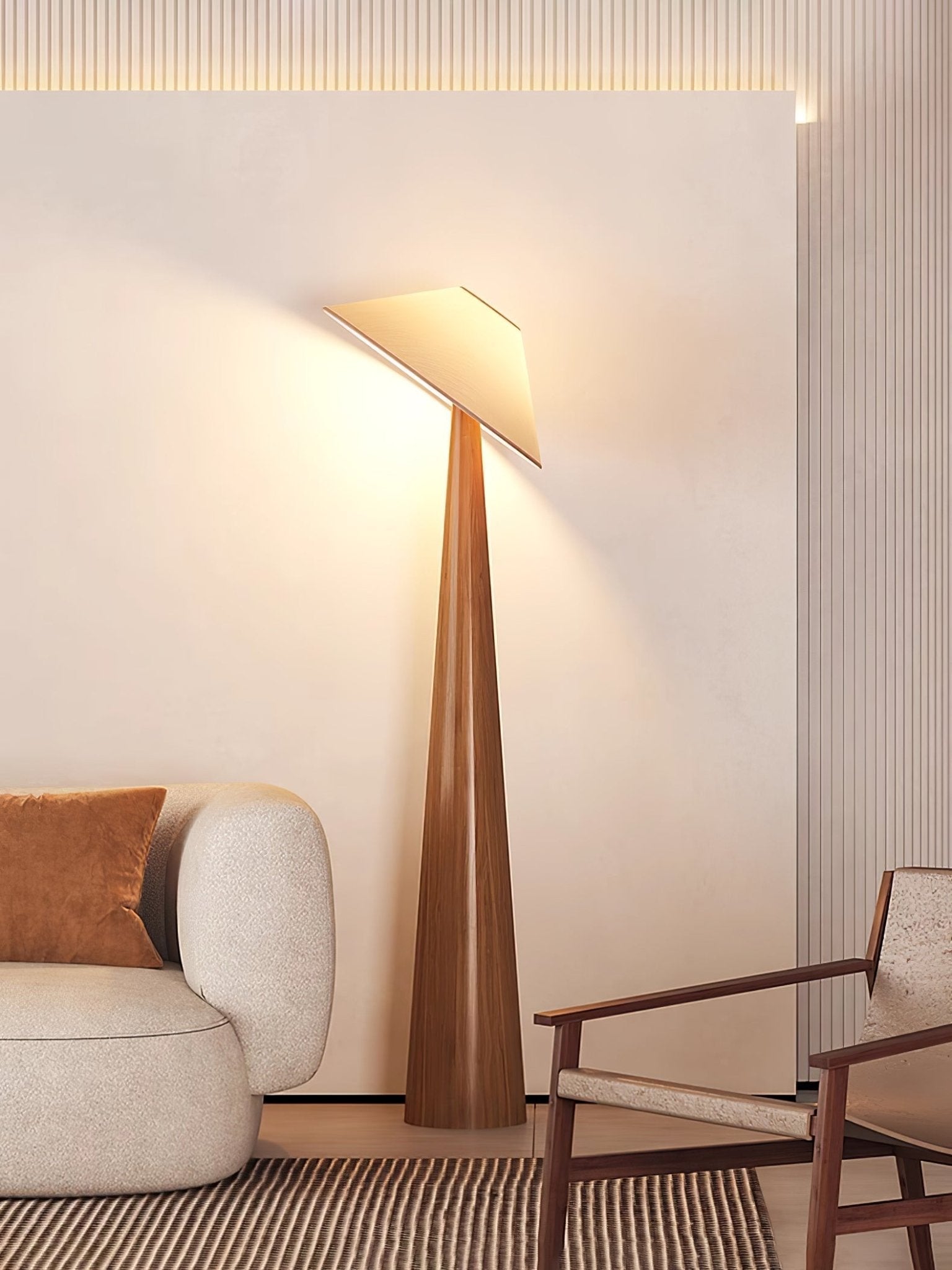 Apex Wooden Tapered Floor Lamp - Blowlighting