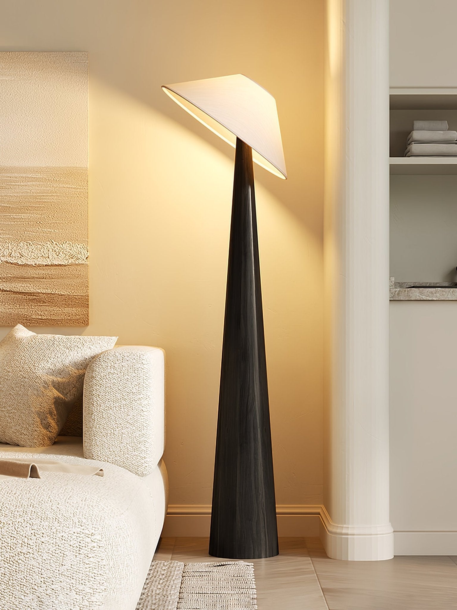 Apex Wooden Tapered Floor Lamp - Blowlighting