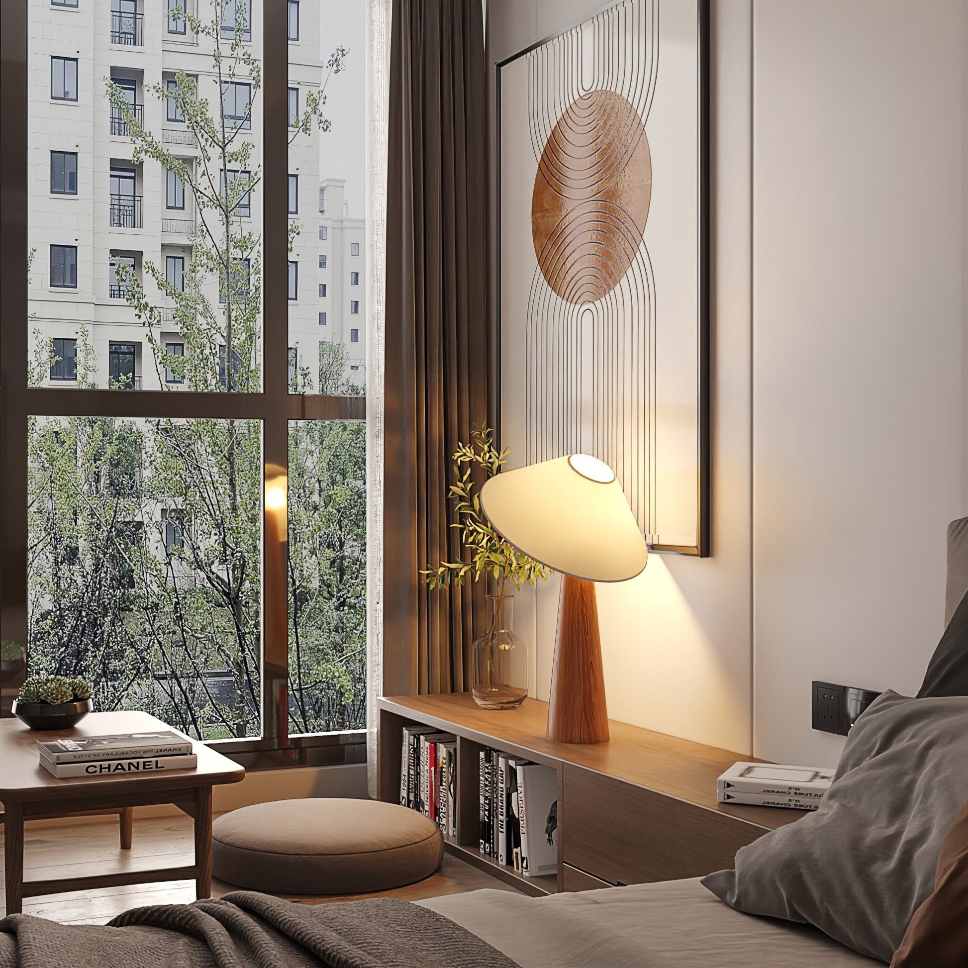 Vosile Sculptural Wood Table Lamp - Blowlighting