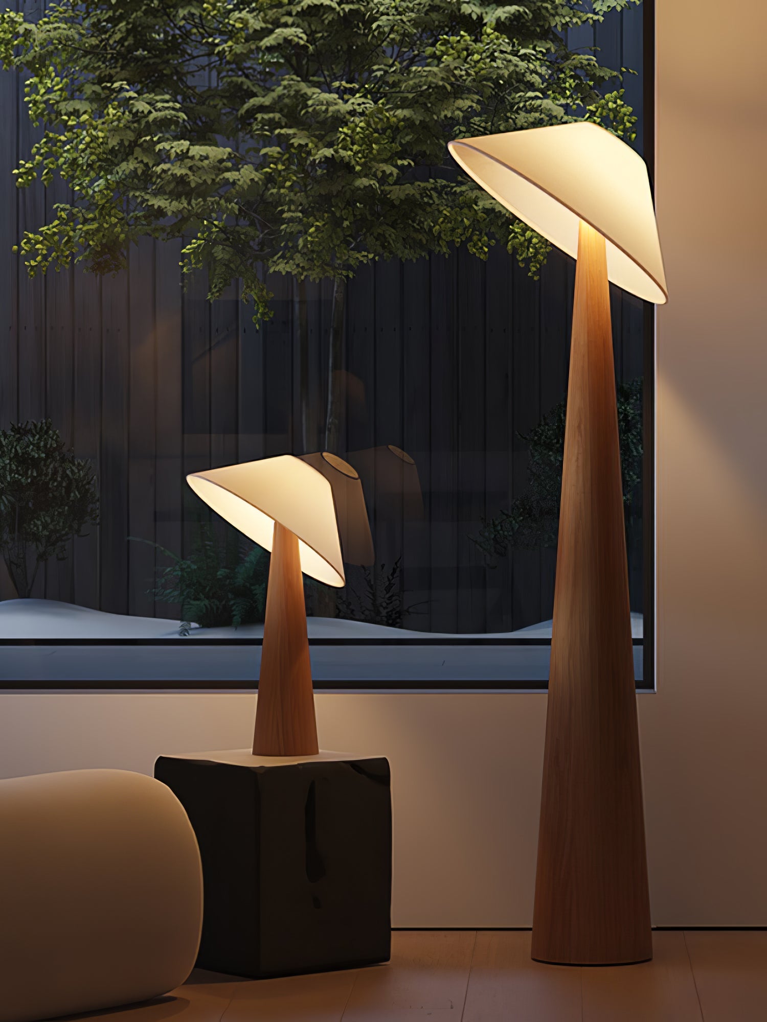 Vosile Sculptural Wood Table Lamp - Blowlighting