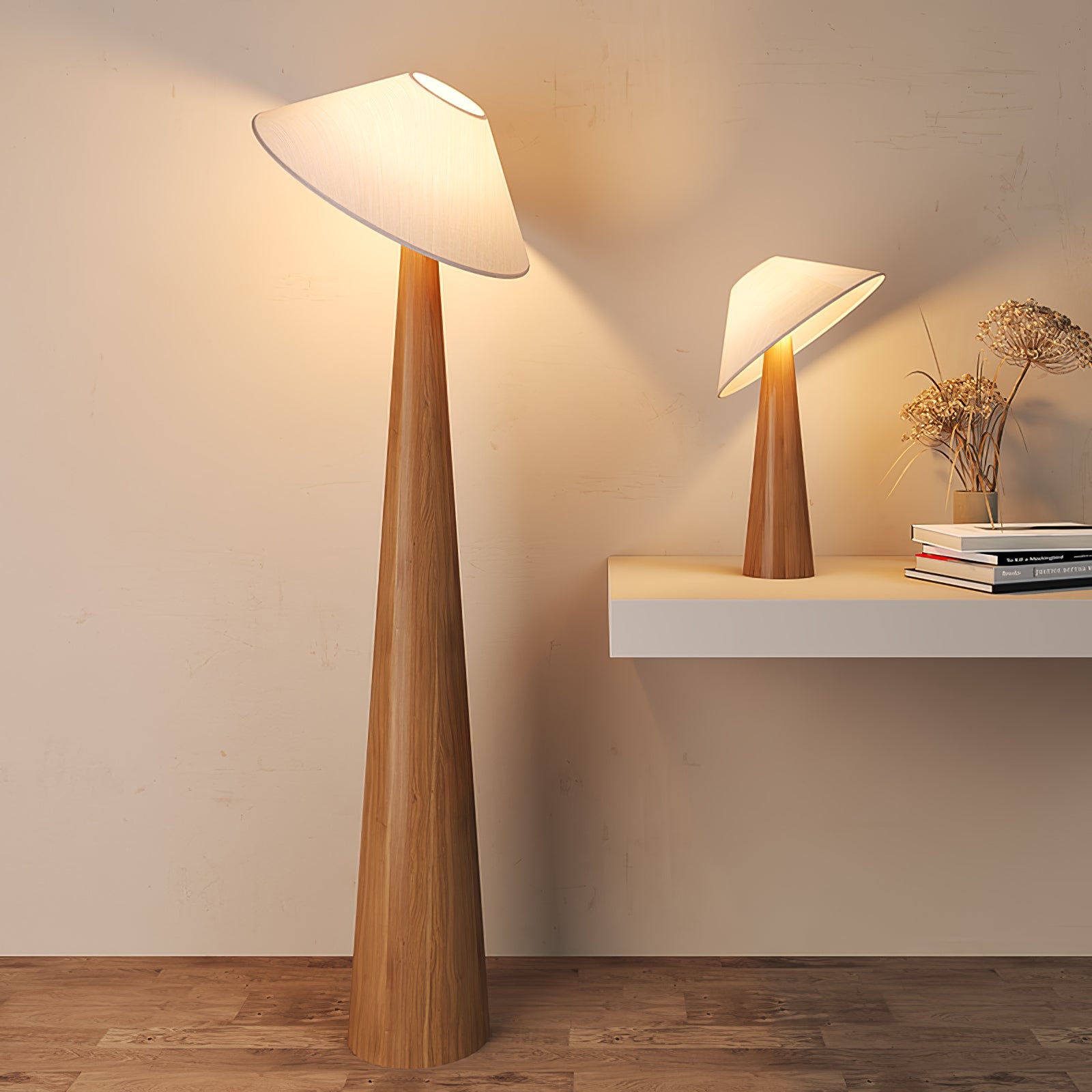 Vosile Sculptural Wood Table Lamp - Blowlighting