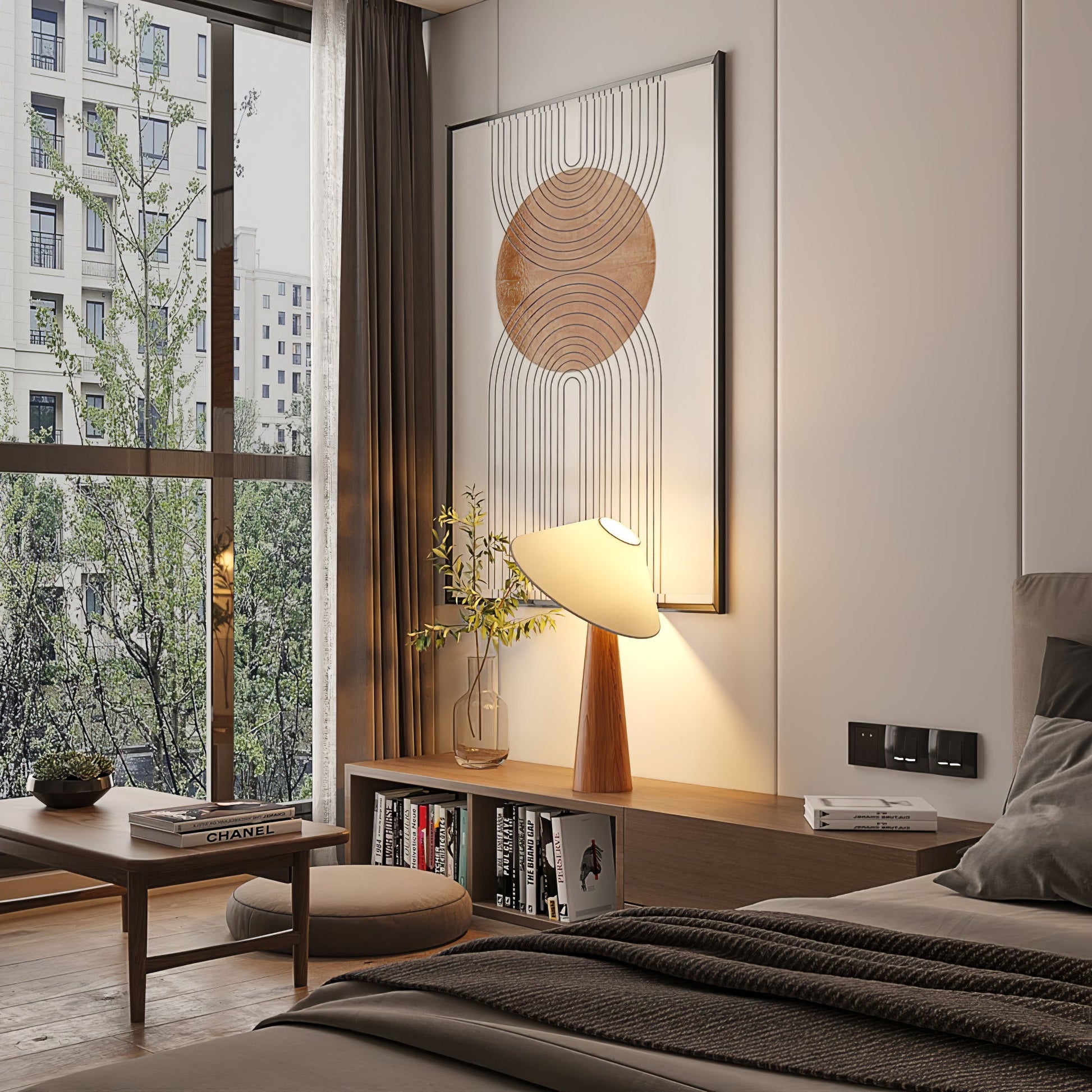 Vosile Sculptural Wood Table Lamp - Blowlighting