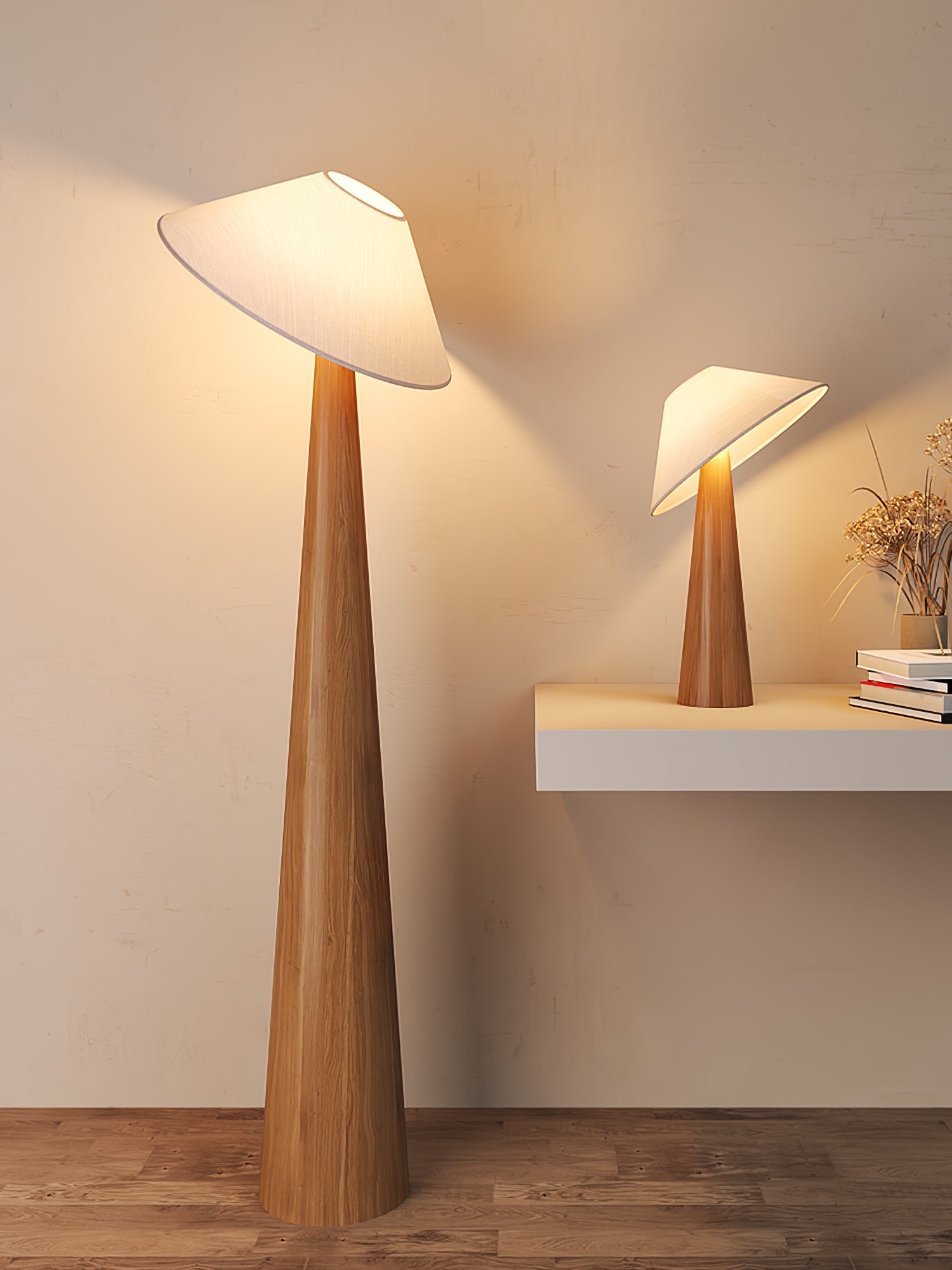 Vosile Sculptural Wood Table Lamp - Blowlighting
