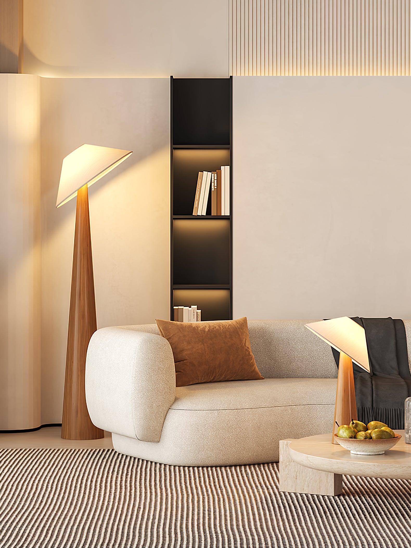 Apex Wooden Tapered Floor Lamp - Blowlighting