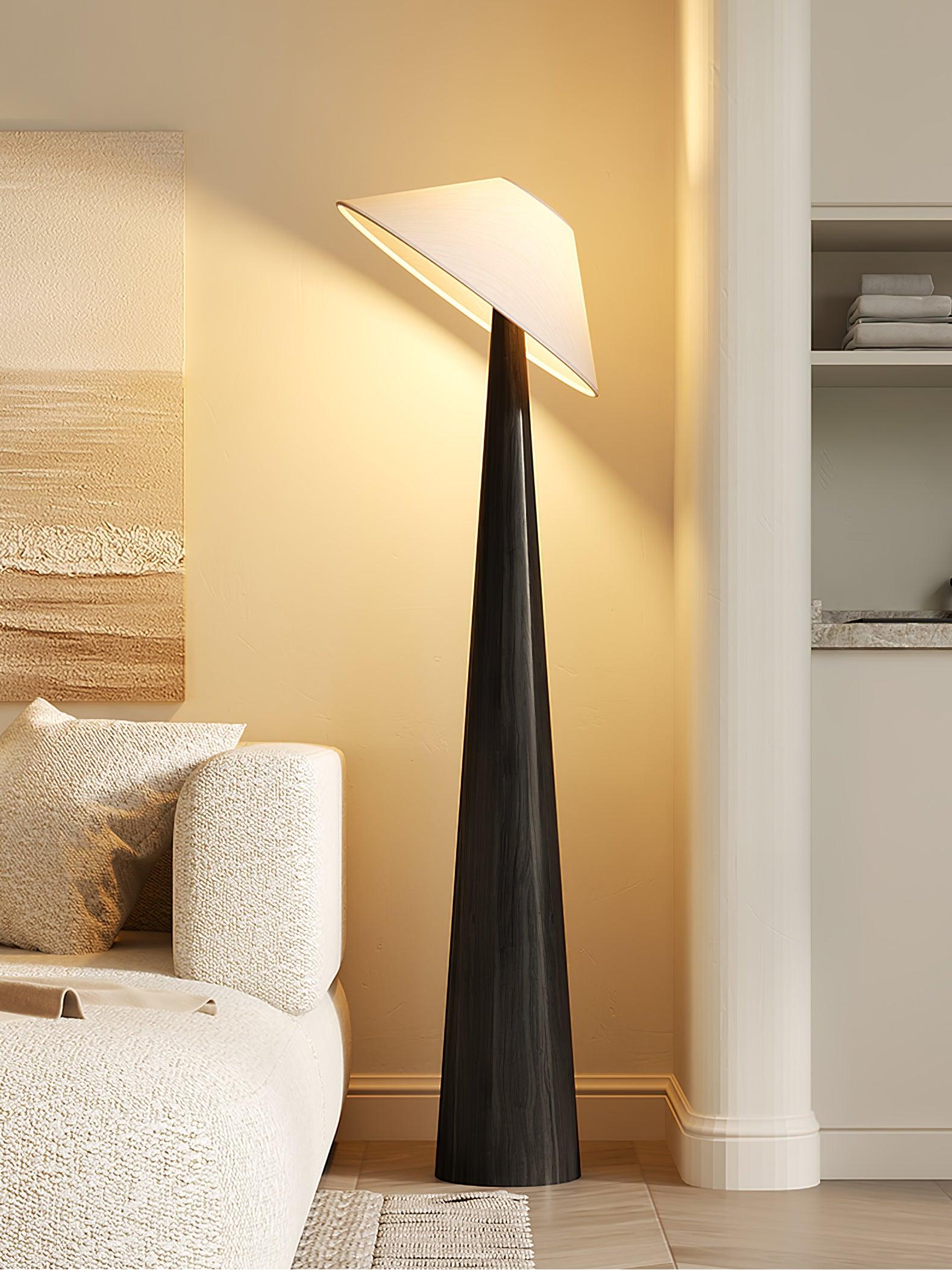 Apex Wooden Tapered Floor Lamp - Blowlighting