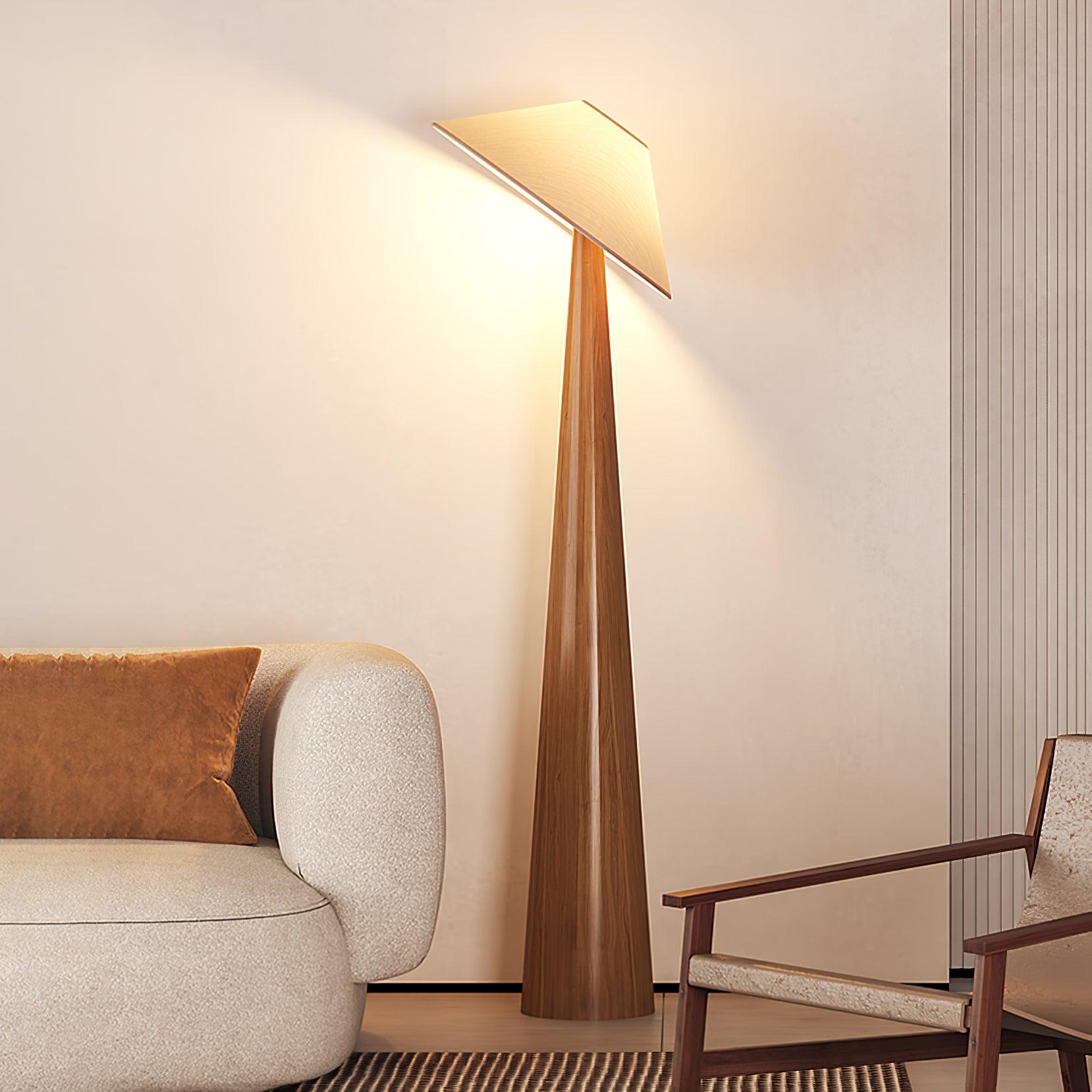 Apex Wooden Tapered Floor Lamp - Blowlighting