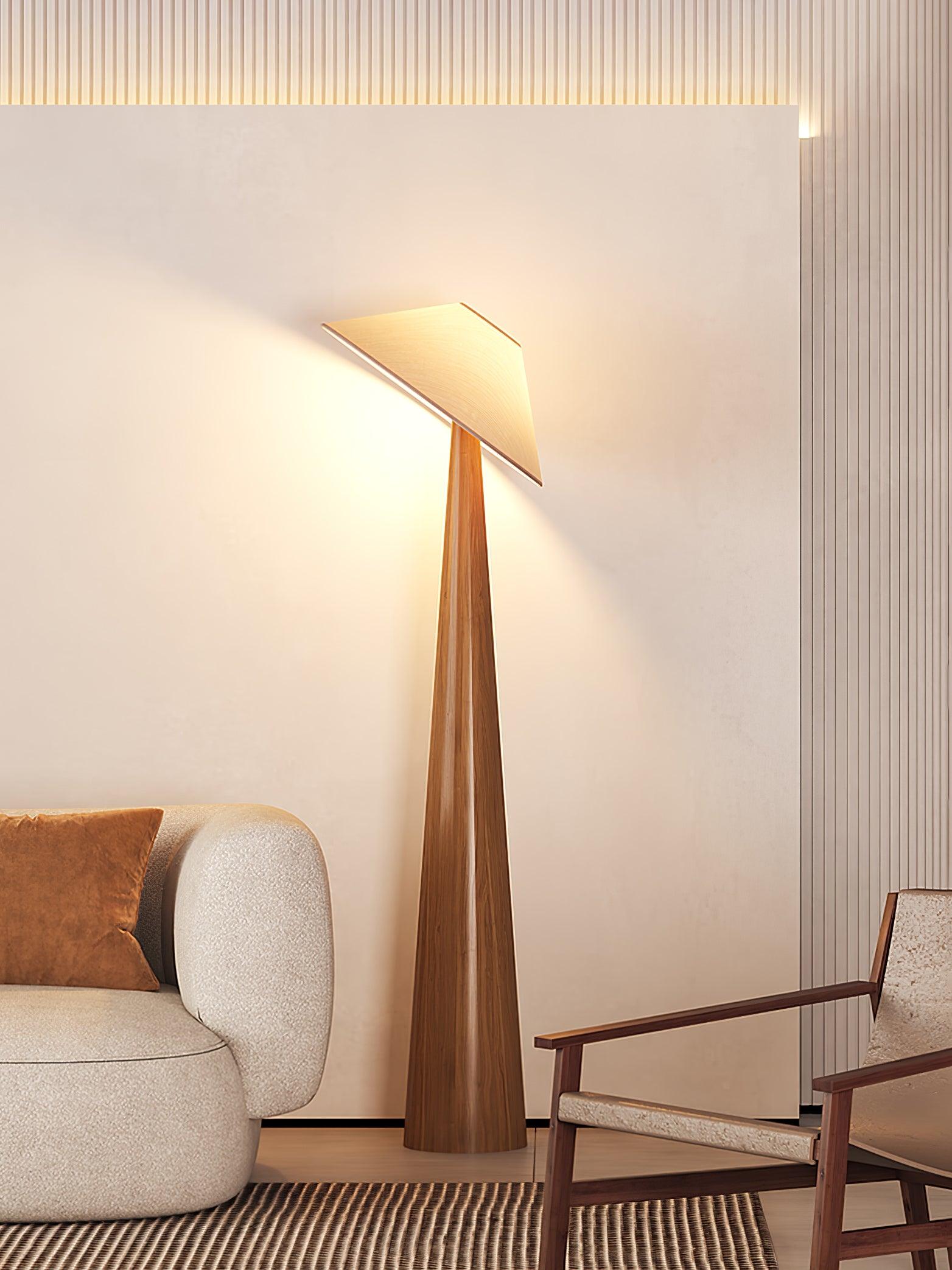 Apex Wooden Tapered Floor Lamp - Blowlighting