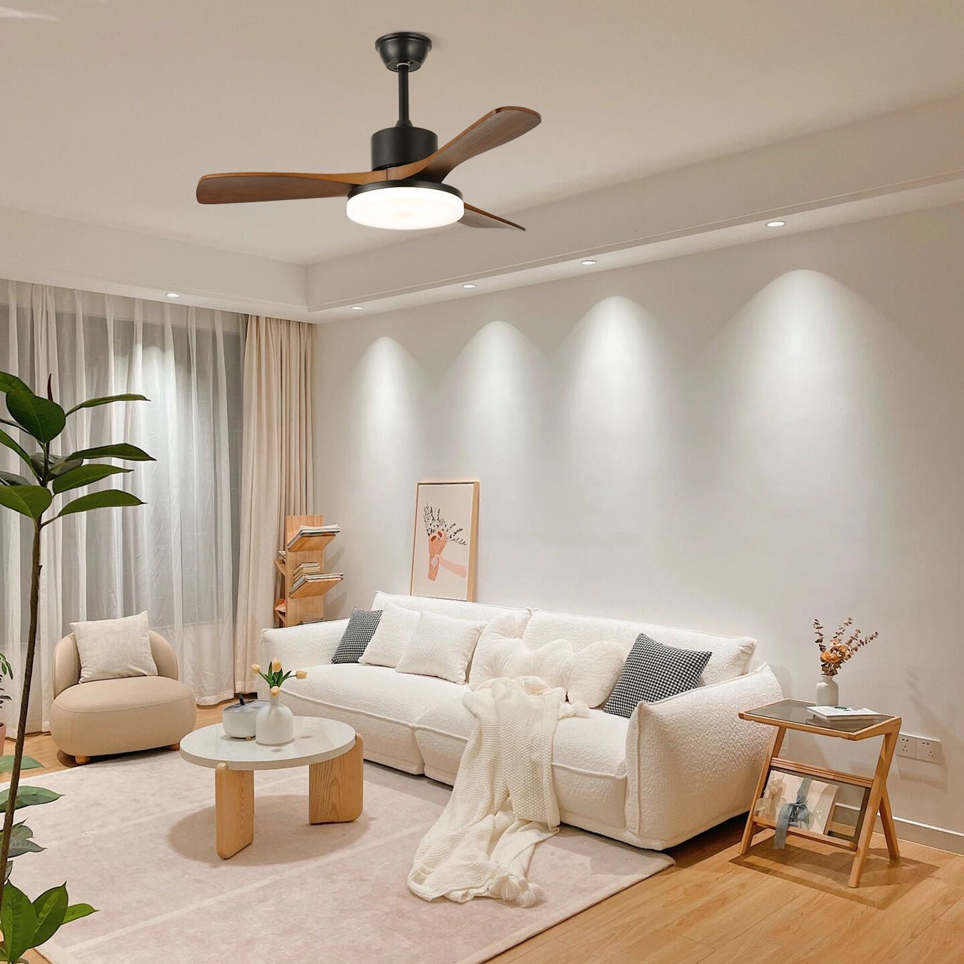 Darian Minimalist Wood Ceiling Fan Light - Blowlighting