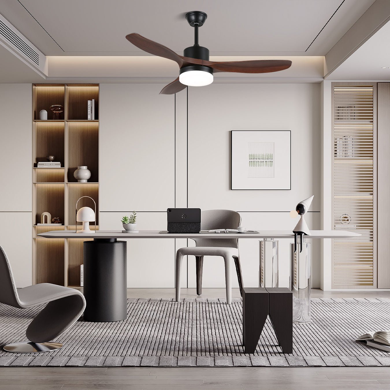 Darian Minimalist Wood Ceiling Fan Light - Blowlighting