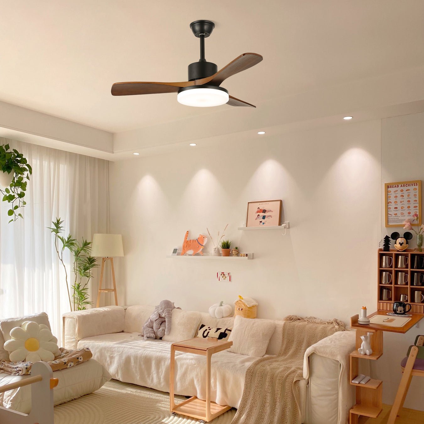 Darian Minimalist Wood Ceiling Fan Light - Blowlighting