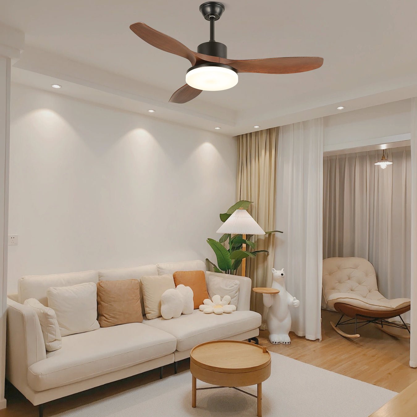 Darian Minimalist Wood Ceiling Fan Light - Blowlighting