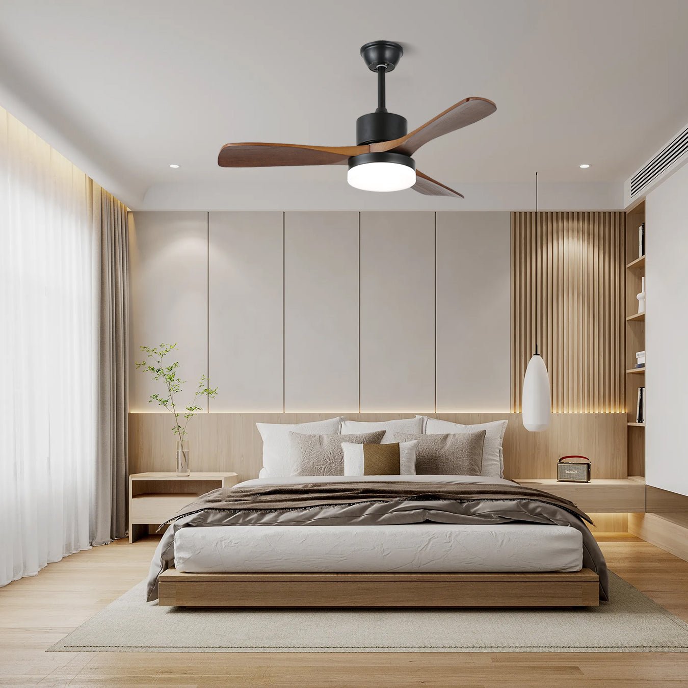 Darian Minimalist Wood Ceiling Fan Light - Blowlighting