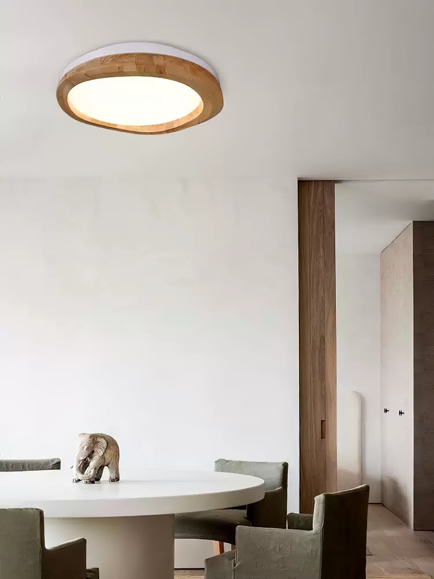 Artalis Walnut Wood Flush Mount - Blowlighting