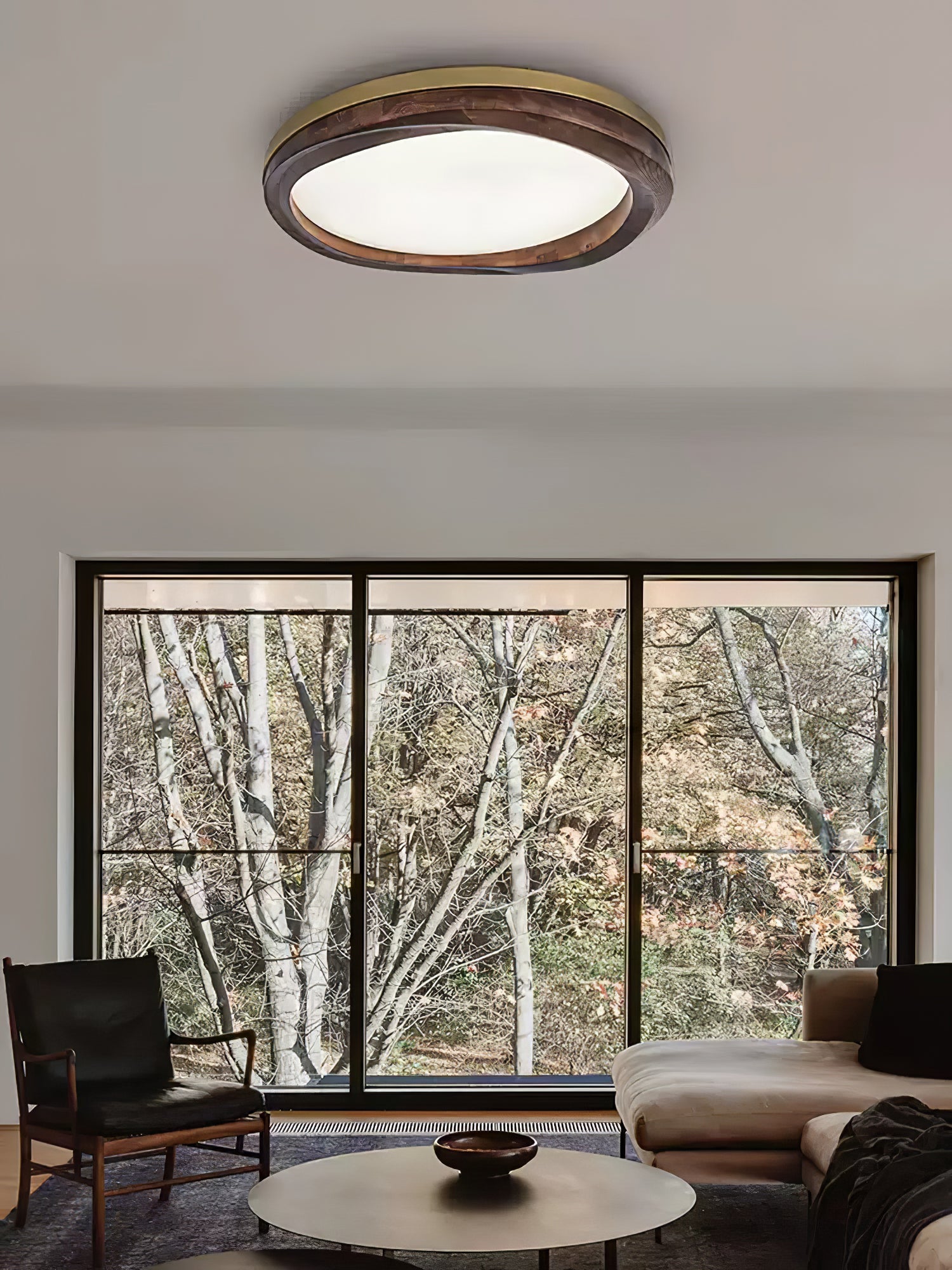 Artalis Walnut Wood Flush Mount - Blowlighting