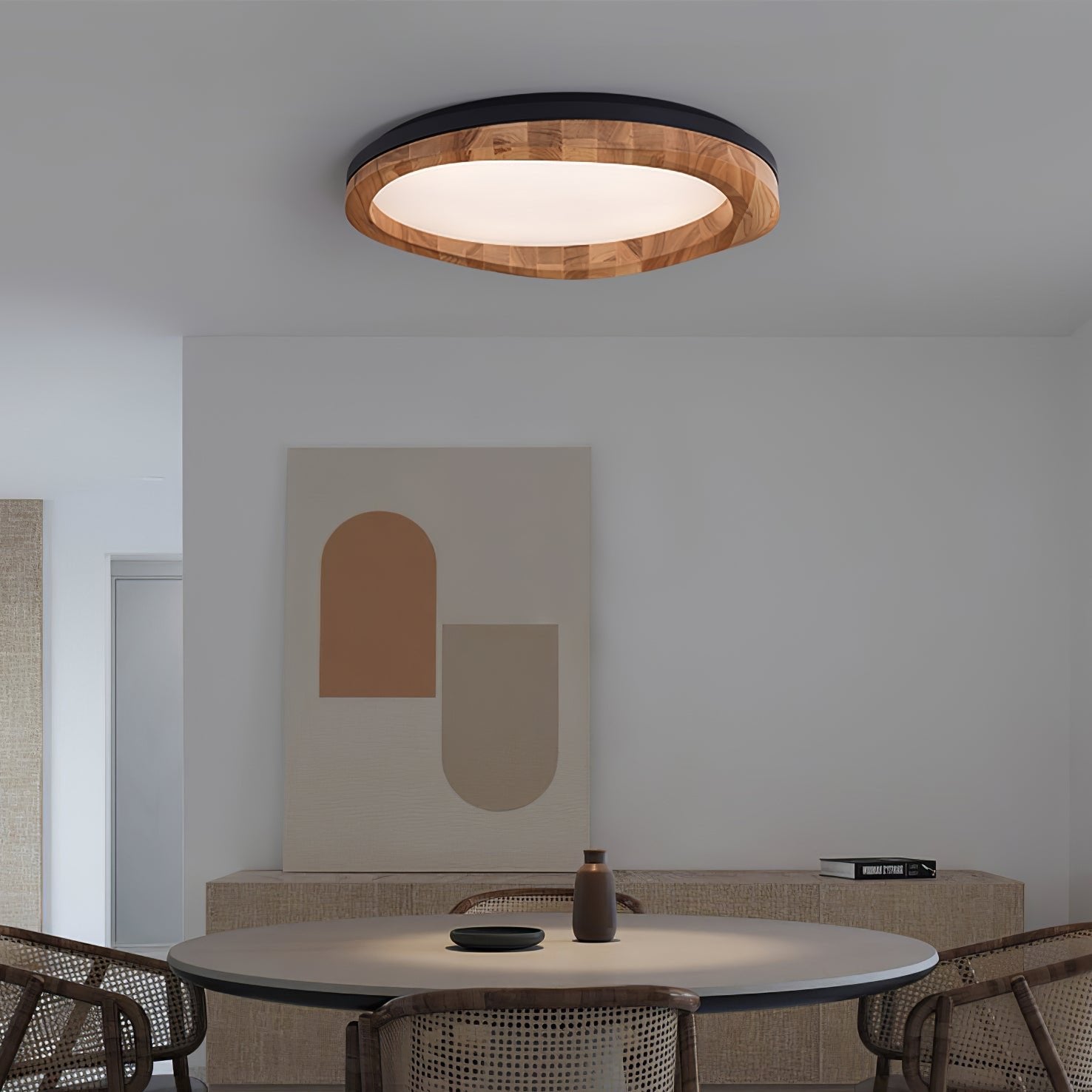 Artalis Walnut Wood Flush Mount - Blowlighting