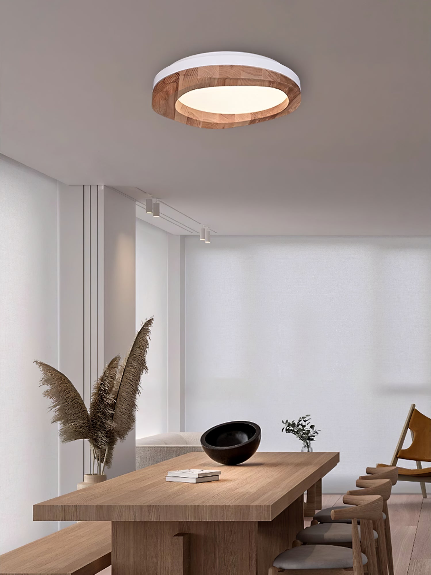 Artalis Walnut Wood Flush Mount - Blowlighting