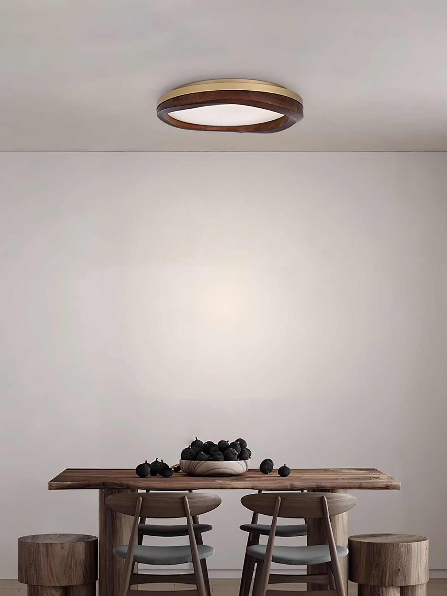 Artalis Walnut Wood Flush Mount - Blowlighting