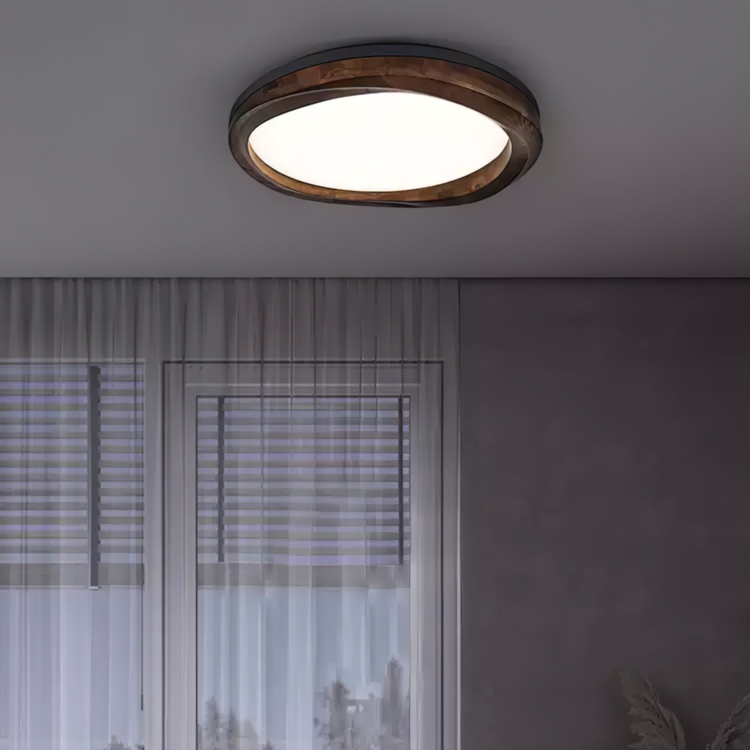 Artalis Walnut Wood Flush Mount - Blowlighting