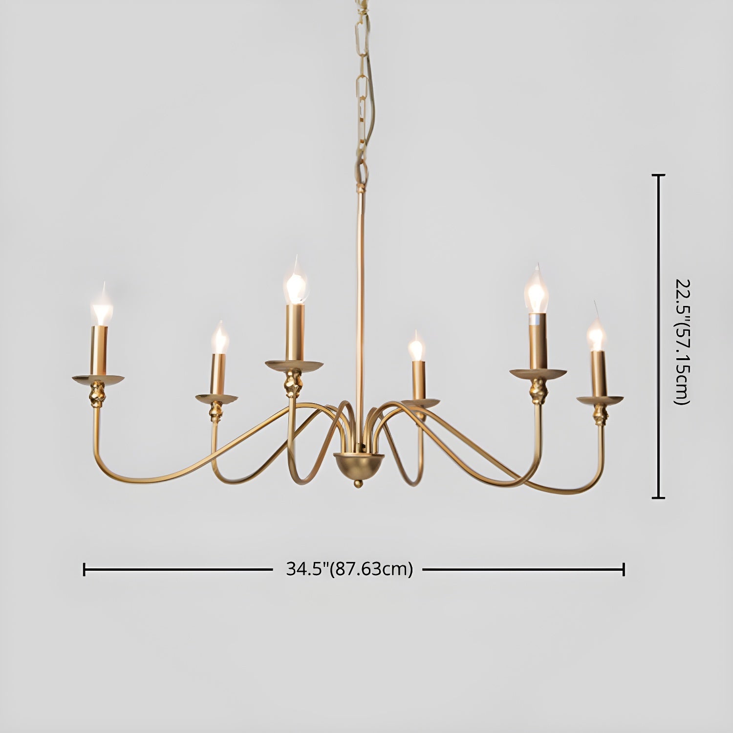 Timeless Gold Candle Chandelier - Blowlighting