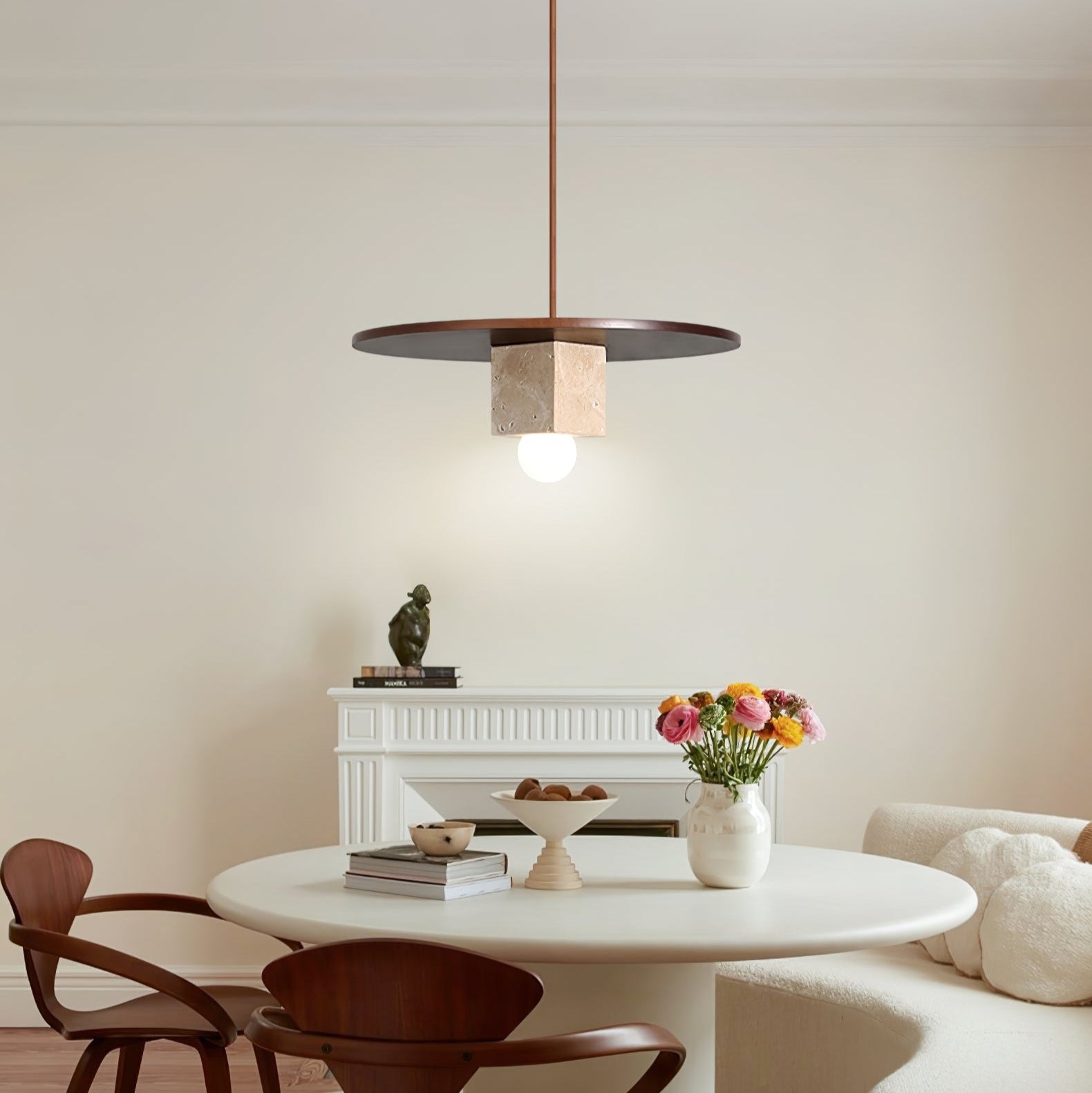 Ucariel Geometric Travertine Pendant Light - Blowlighting