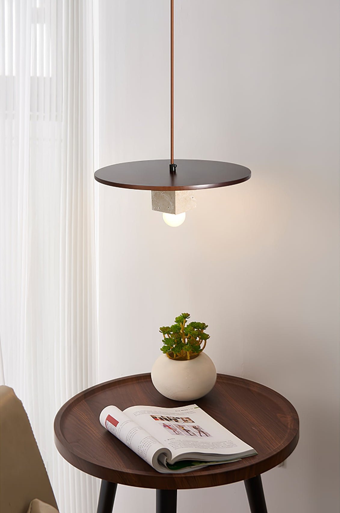 Ucariel Geometric Travertine Pendant Light - Blowlighting