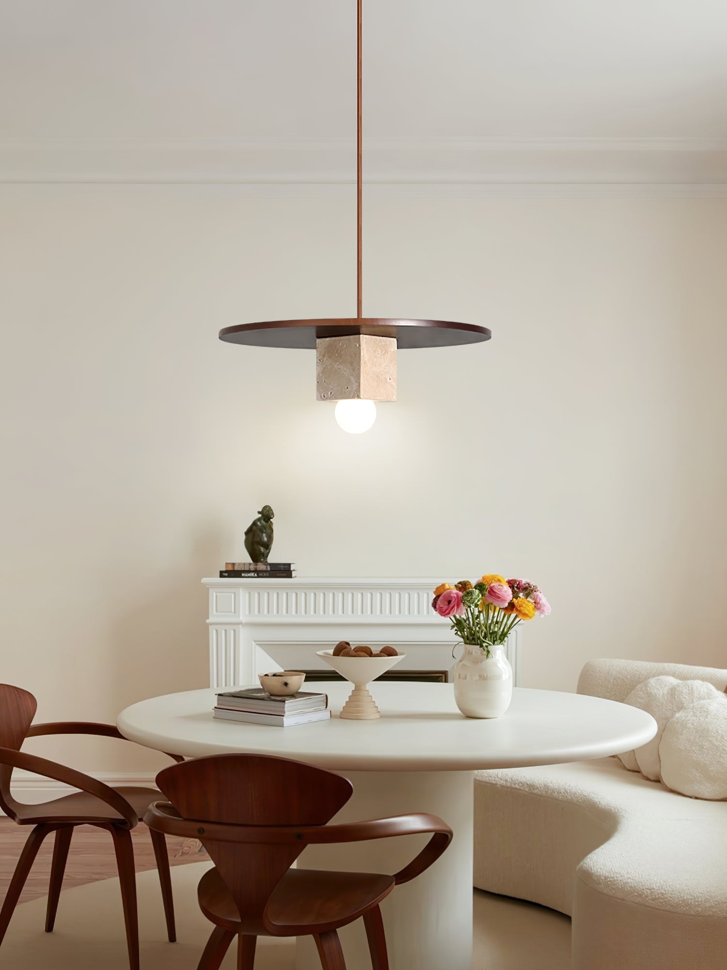 Ucariel Geometric Travertine Pendant Light - Blowlighting