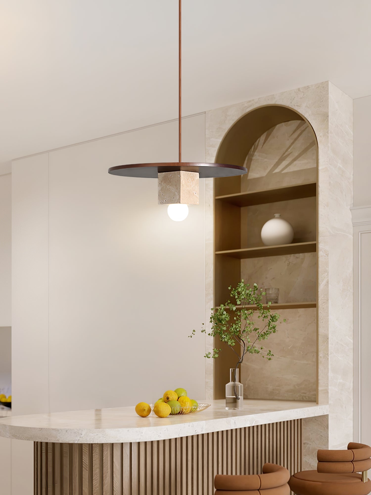 Ucariel Geometric Travertine Pendant Light - Blowlighting