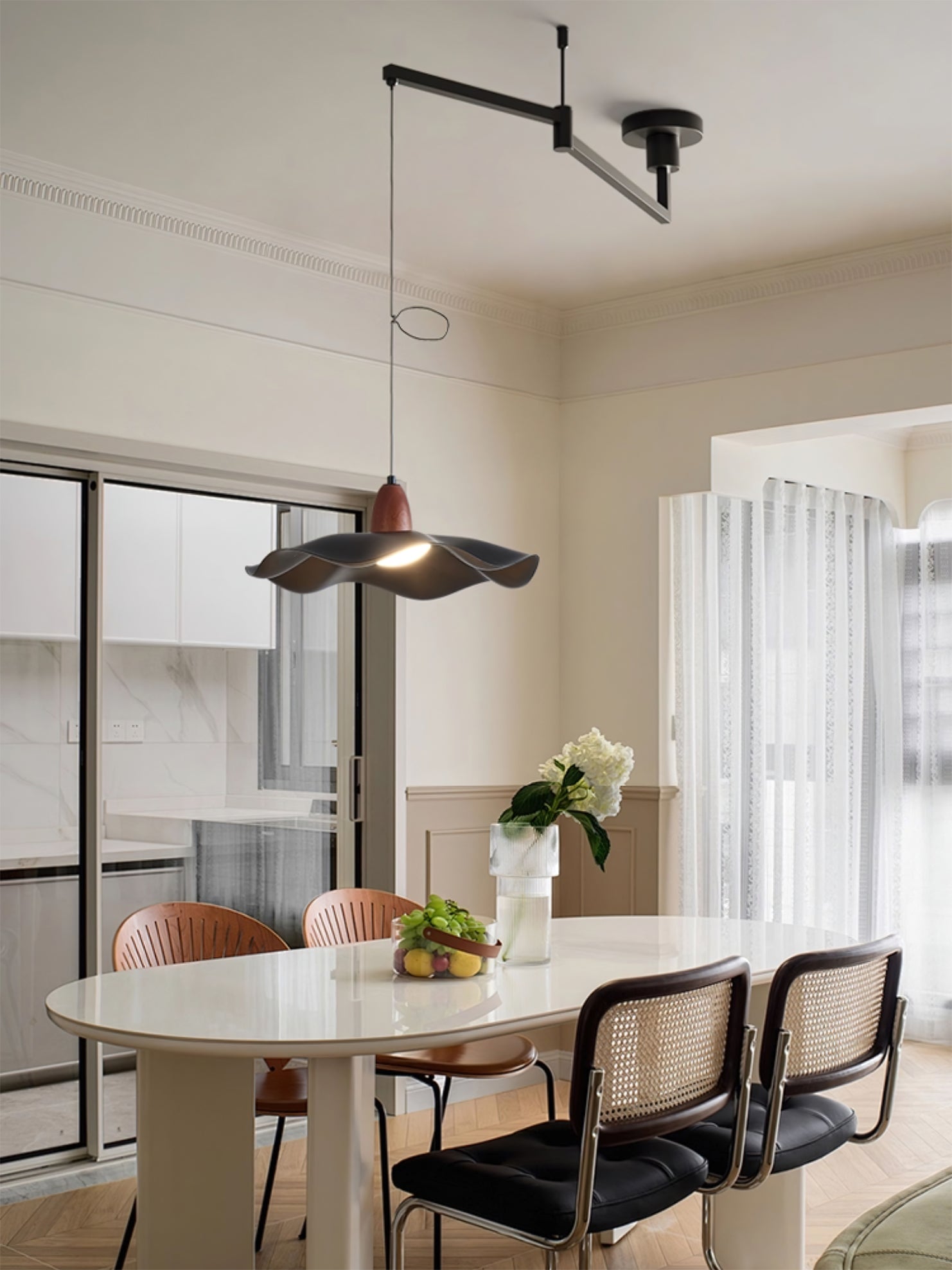 Tonone Modern Acrylic Swing Arm Pendant Light