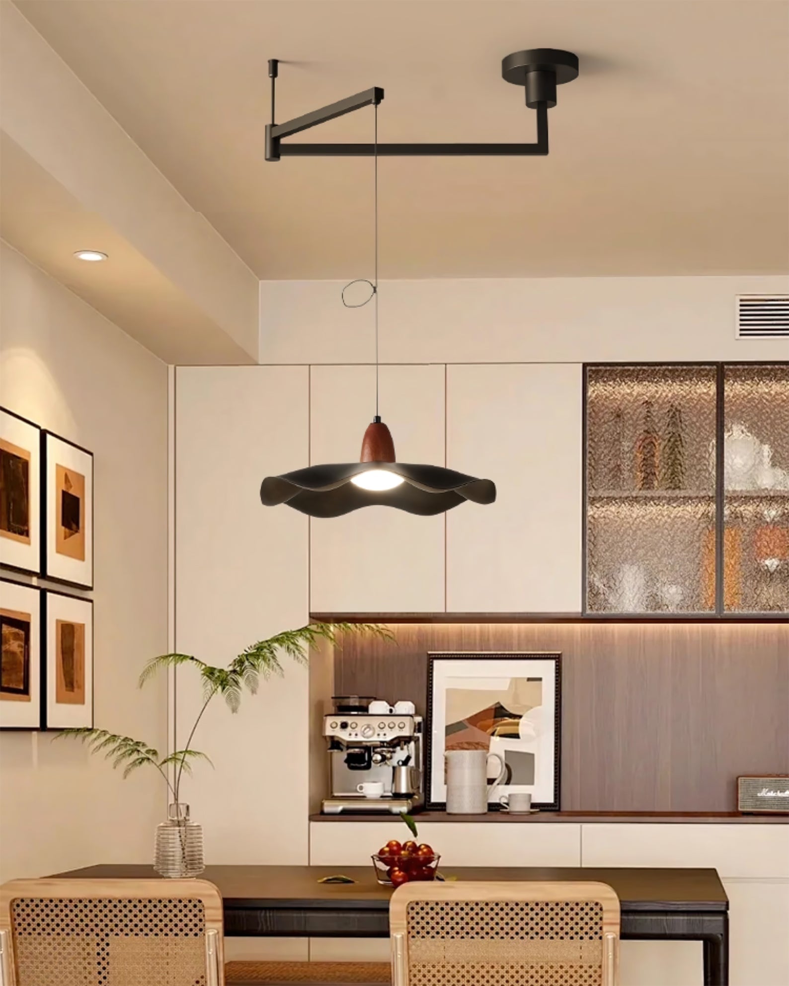 Tonone Modern Acrylic Swing Arm Pendant Light
