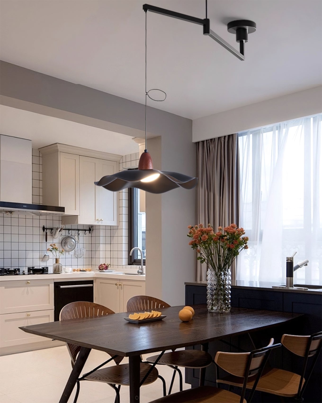 Tonone Modern Acrylic Swing Arm Pendant Light