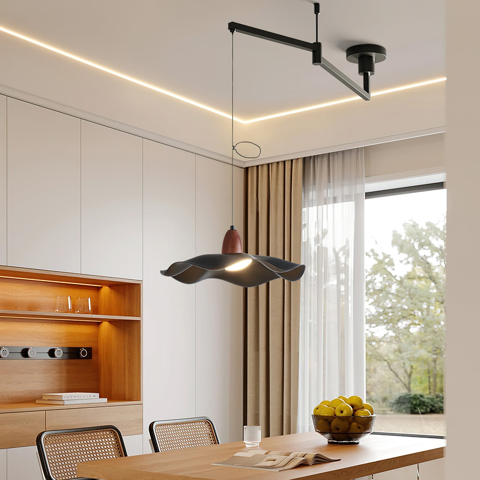 Tonone Modern Acrylic Swing Arm Pendant Light