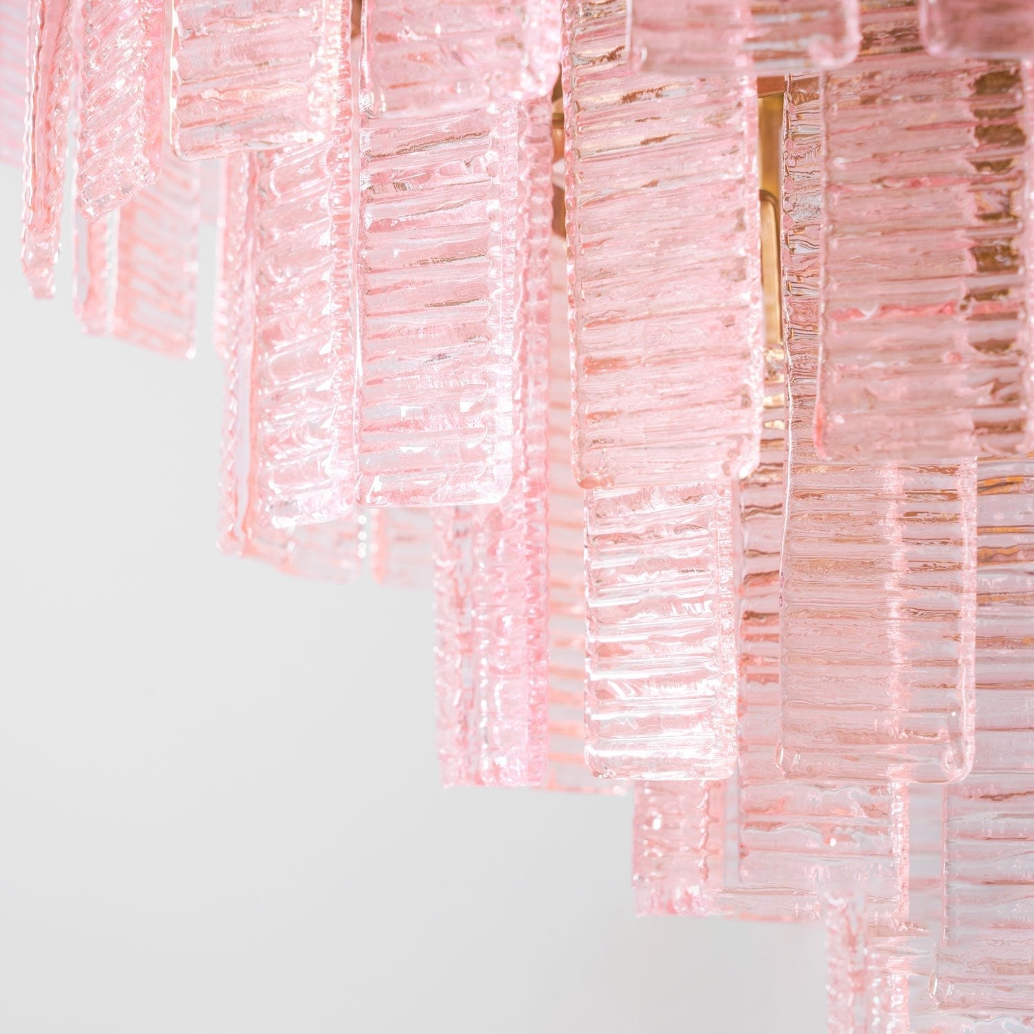 Aurora Chandelier Pink Murano Glass Layered Vintage Luxury - Blowlighting
