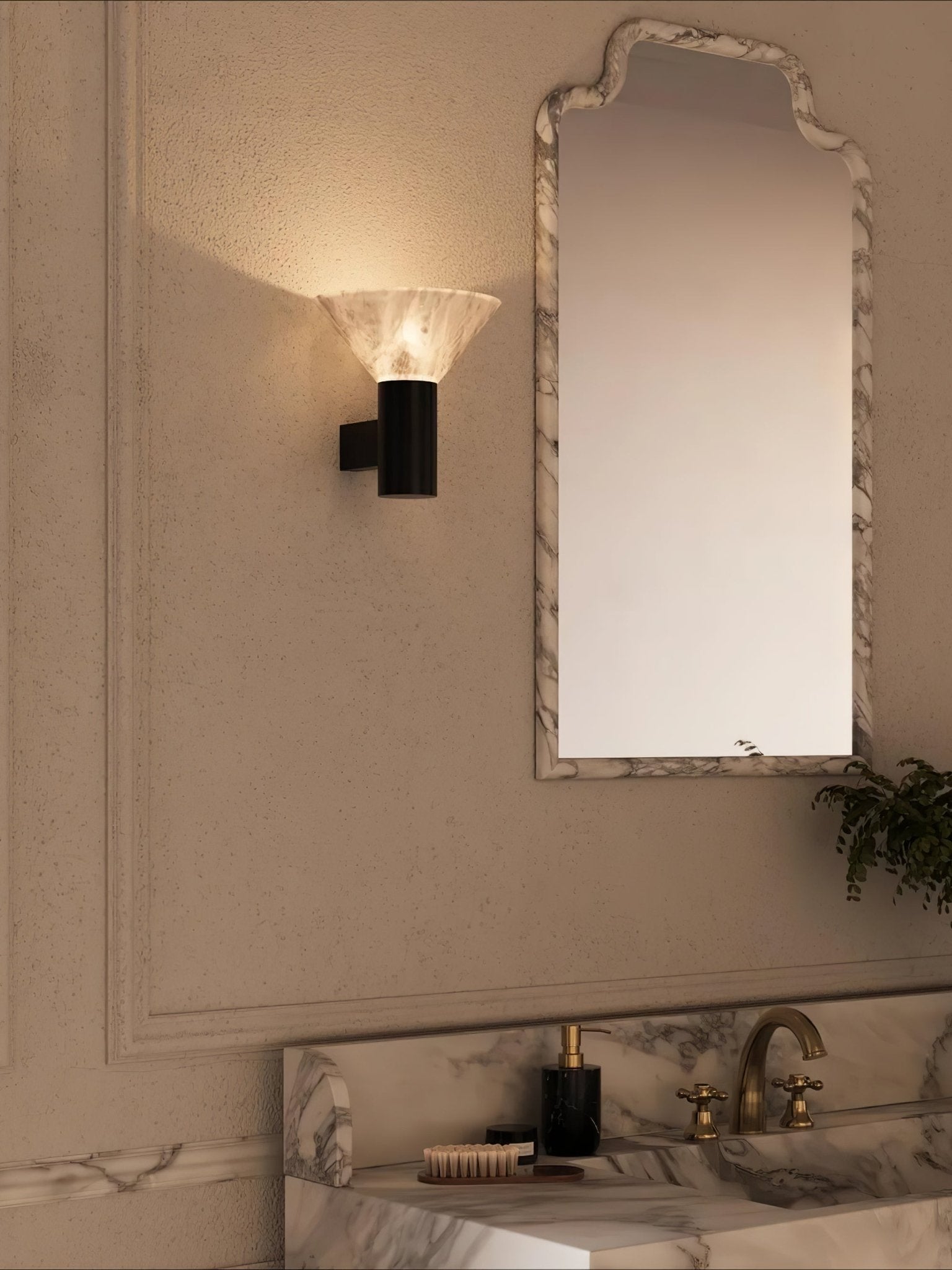 Eurnoria Cone Alabaster Wall Light - Blowlighting