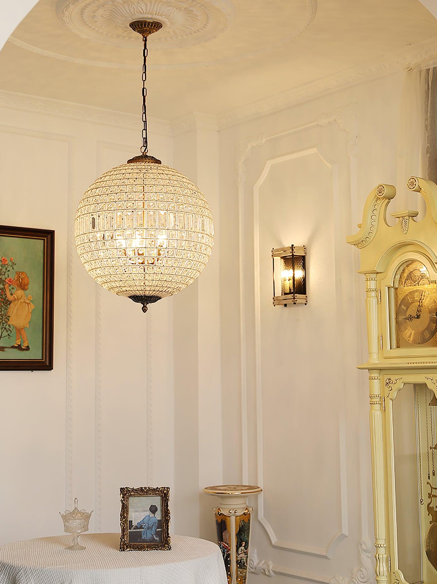 Traditional Gold Globe Chandelier - Blowlighting