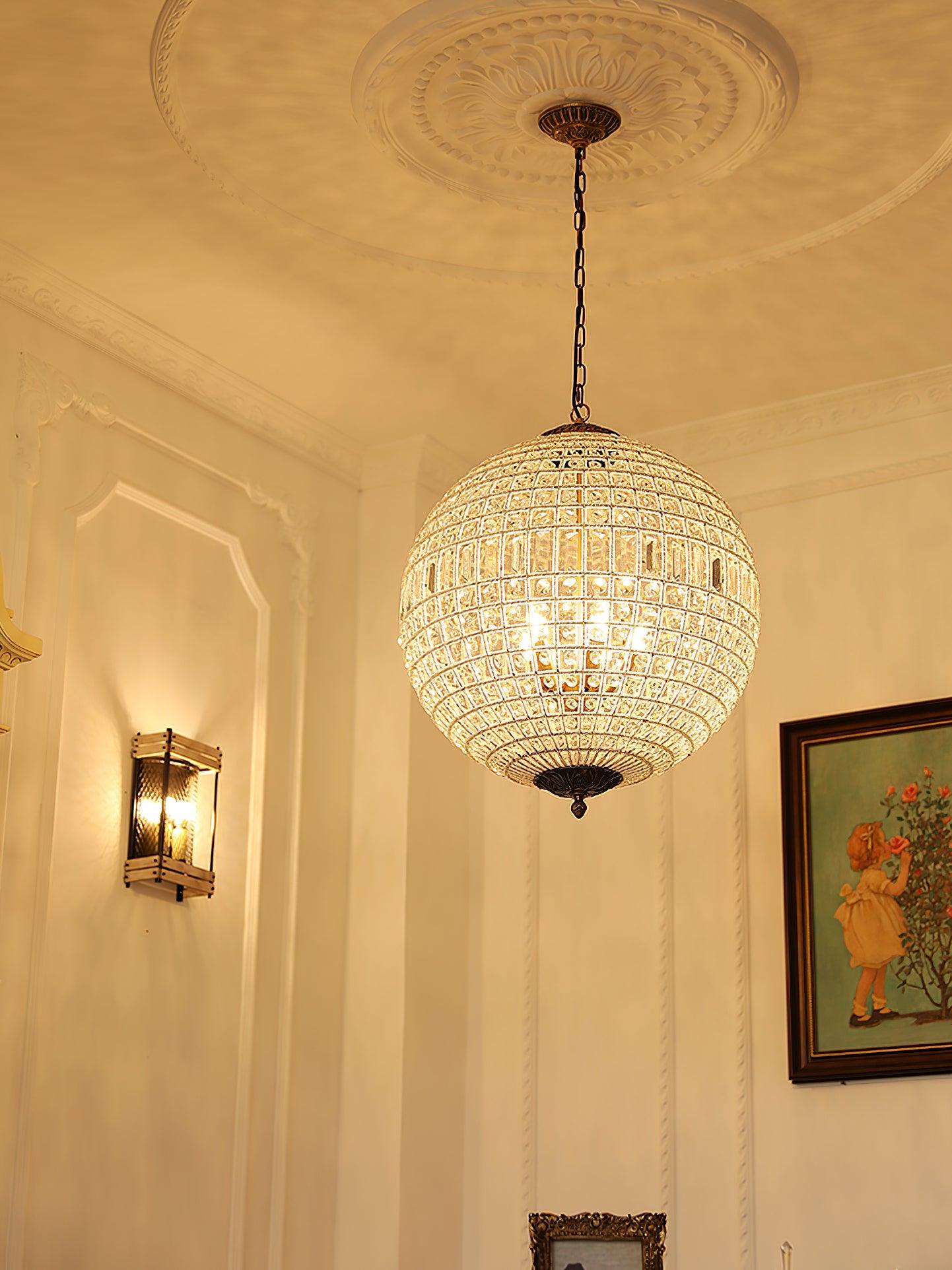 Traditional Gold Globe Chandelier - Blowlighting