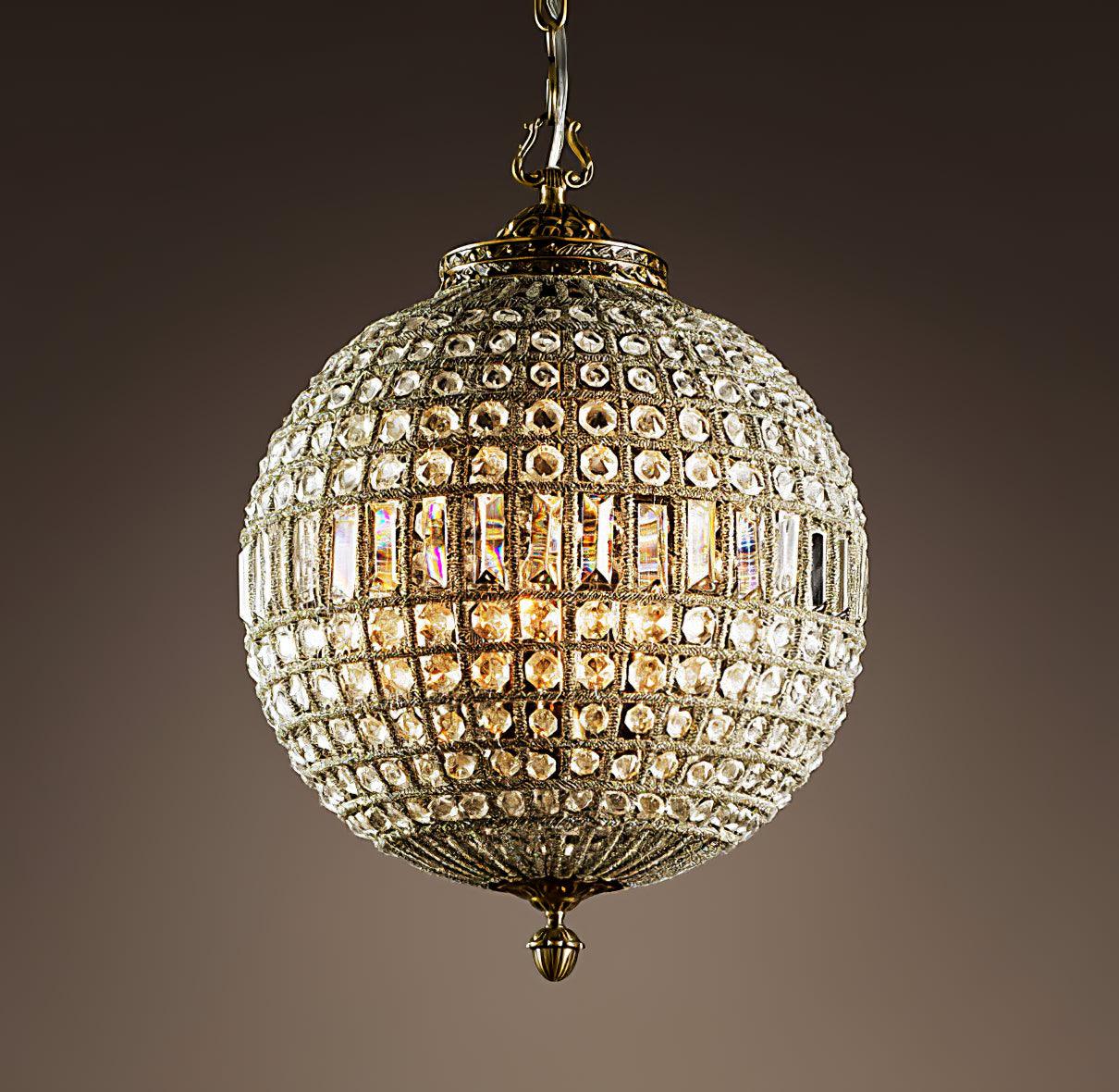 Traditional Gold Globe Chandelier - Blowlighting