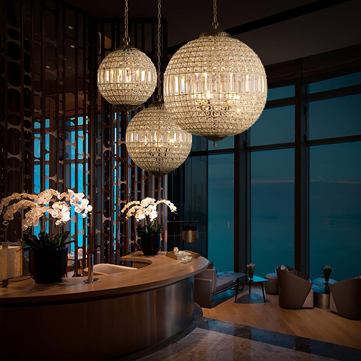 Traditional Gold Globe Chandelier - Blowlighting