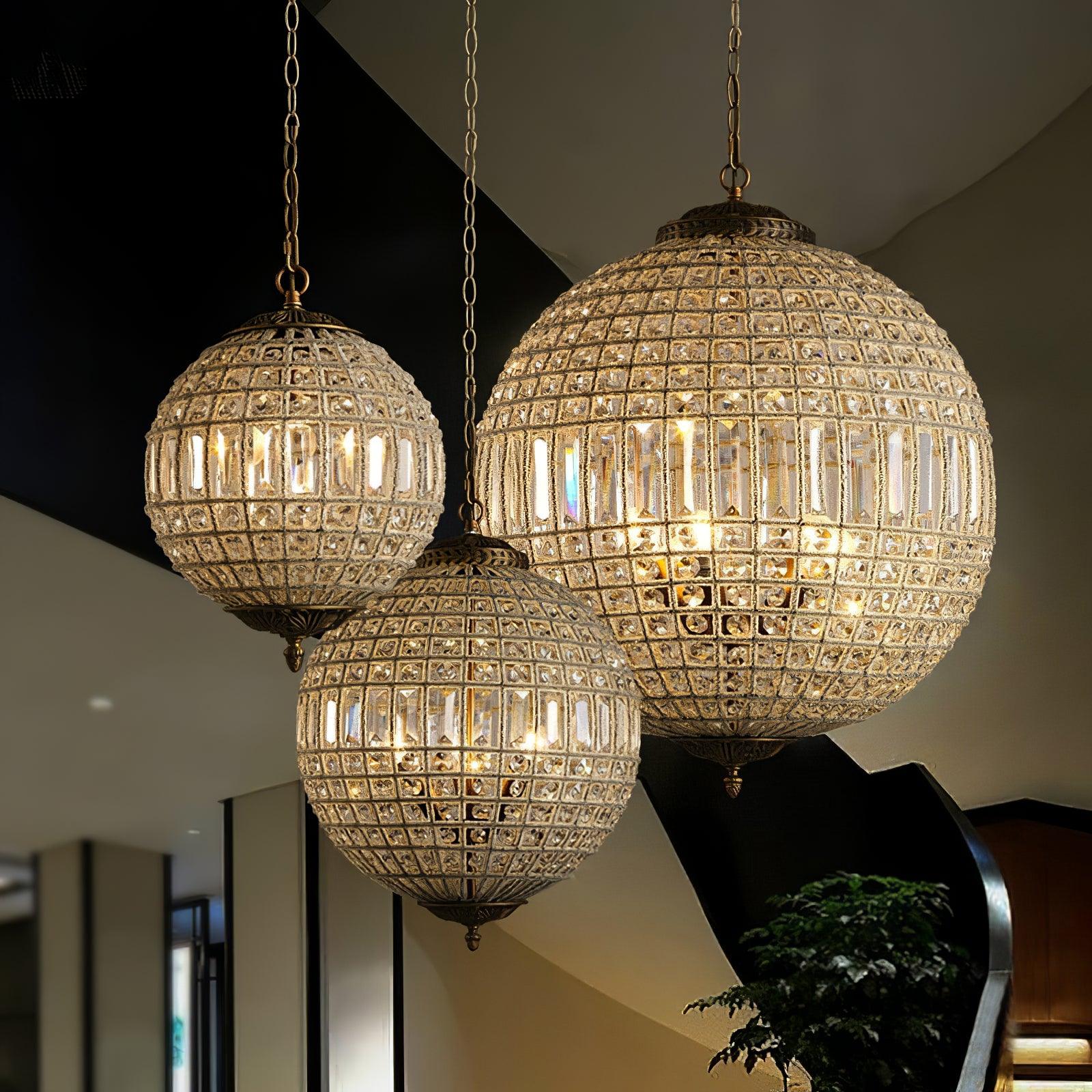 Traditional Gold Globe Chandelier - Blowlighting