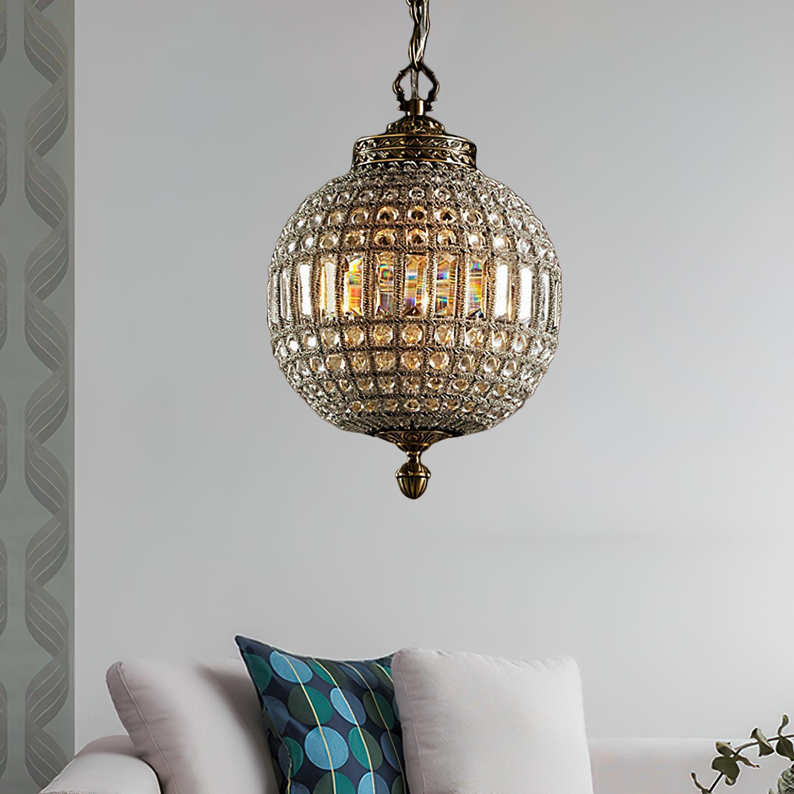 Traditional Gold Globe Chandelier - Blowlighting