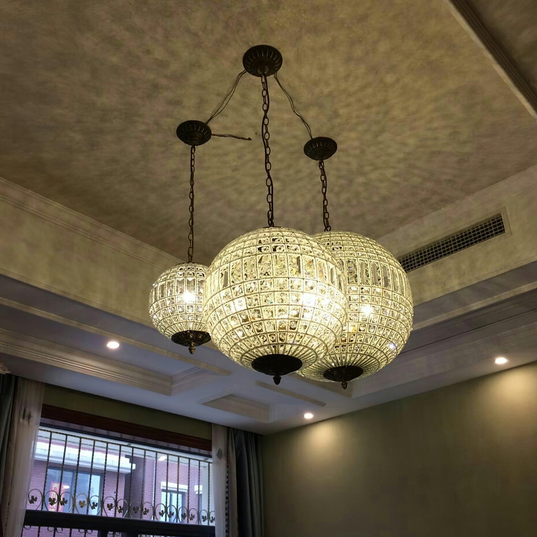 Traditional Gold Globe Chandelier - Blowlighting