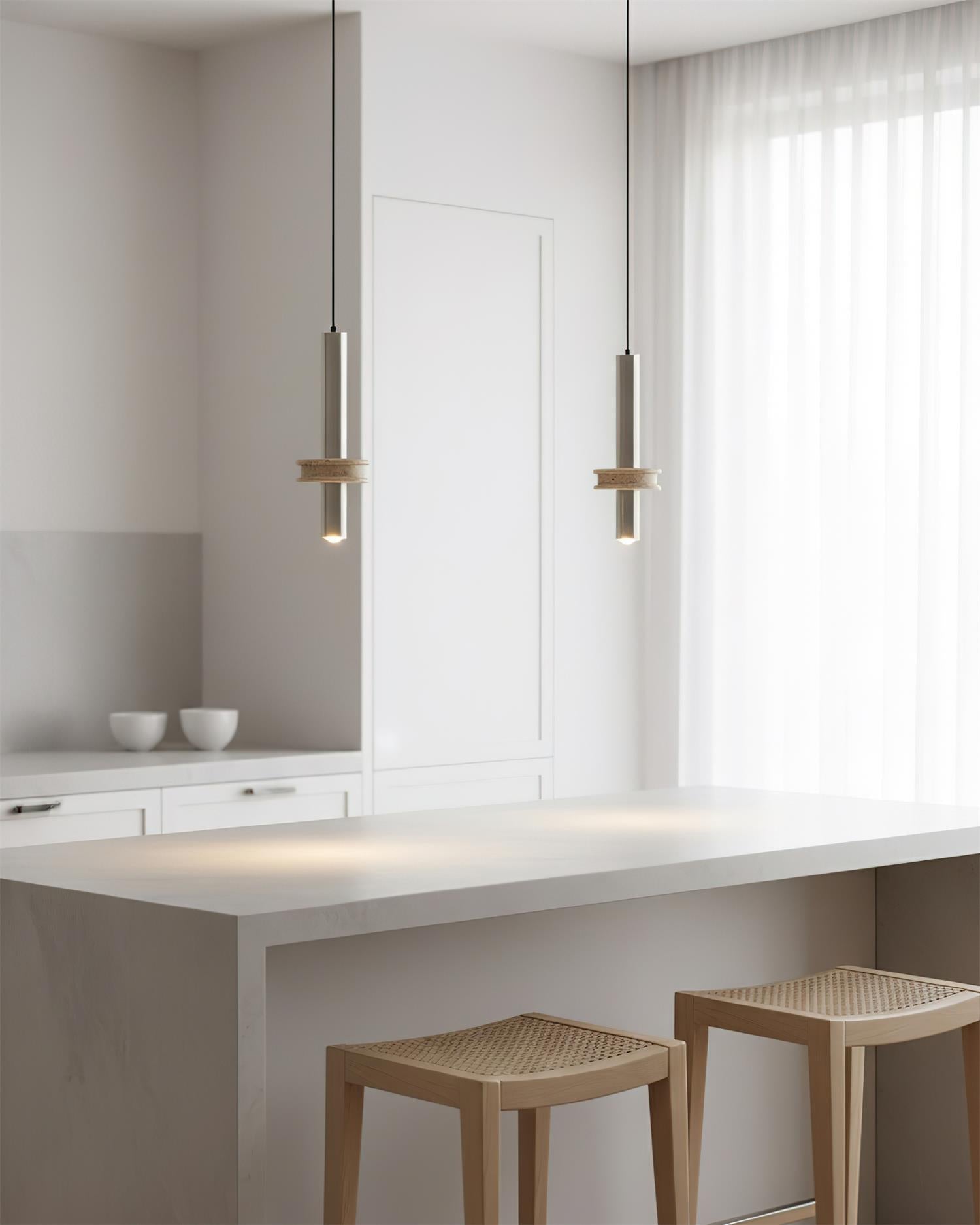 Tralune Minimalist Travertine Pendant Light