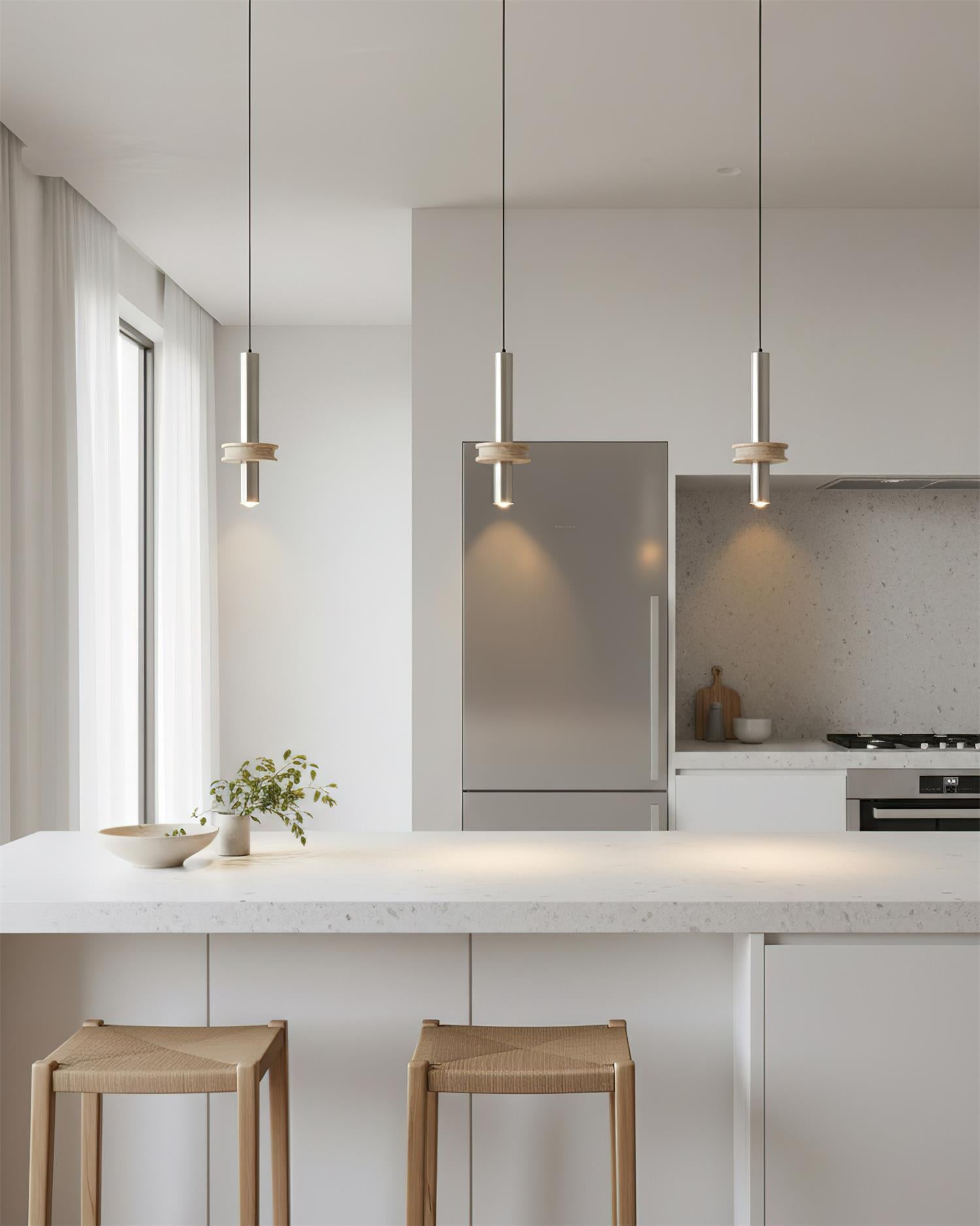 Tralune Minimalist Travertine Pendant Light