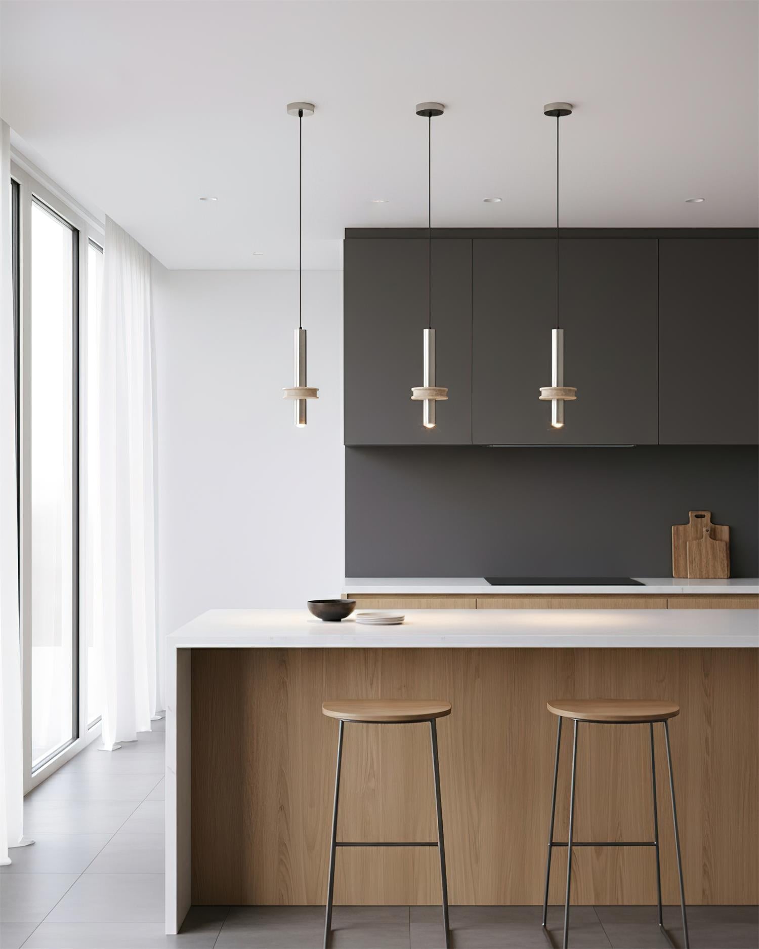 Tralune Minimalist Travertine Pendant Light