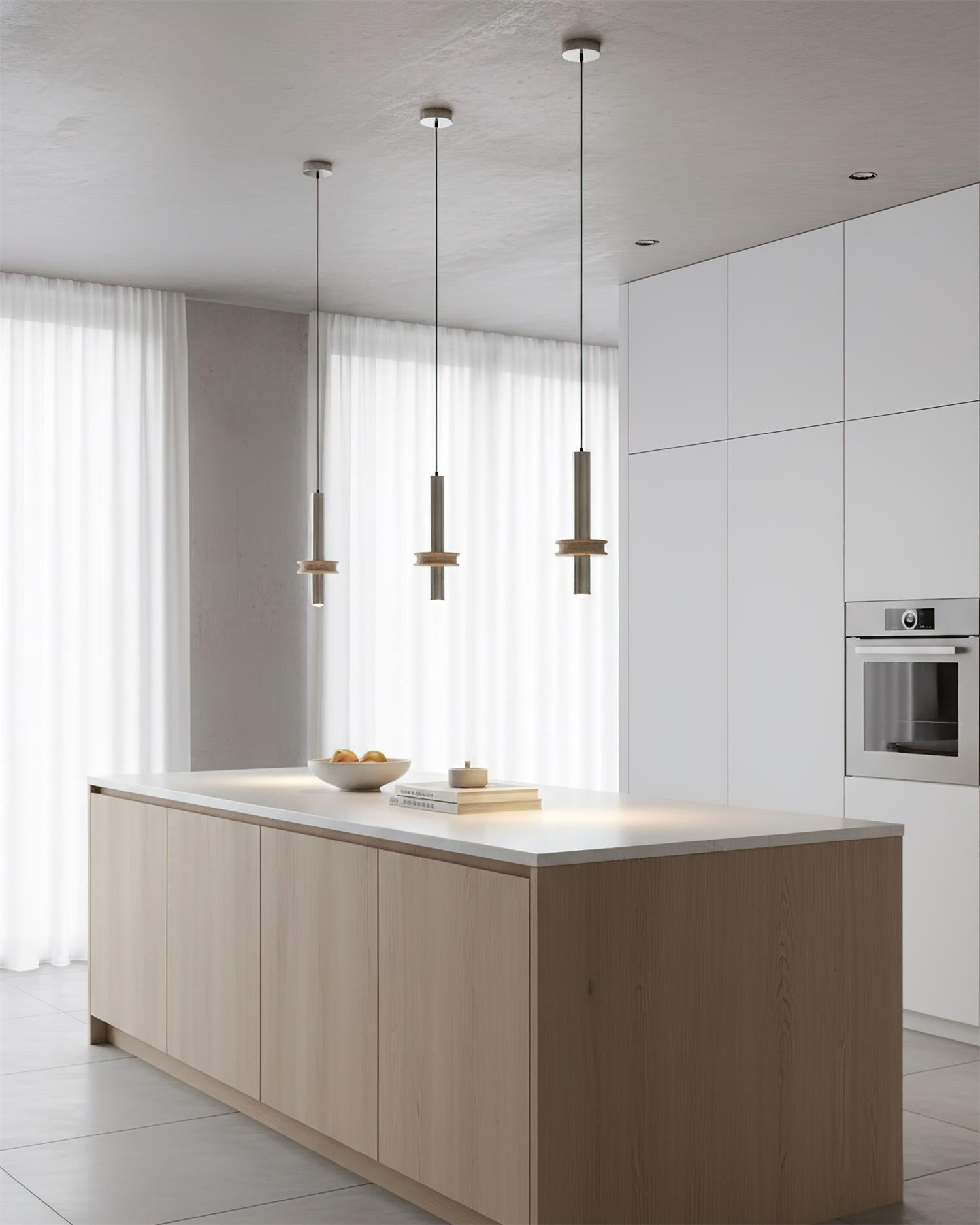 Tralune Minimalist Travertine Pendant Light