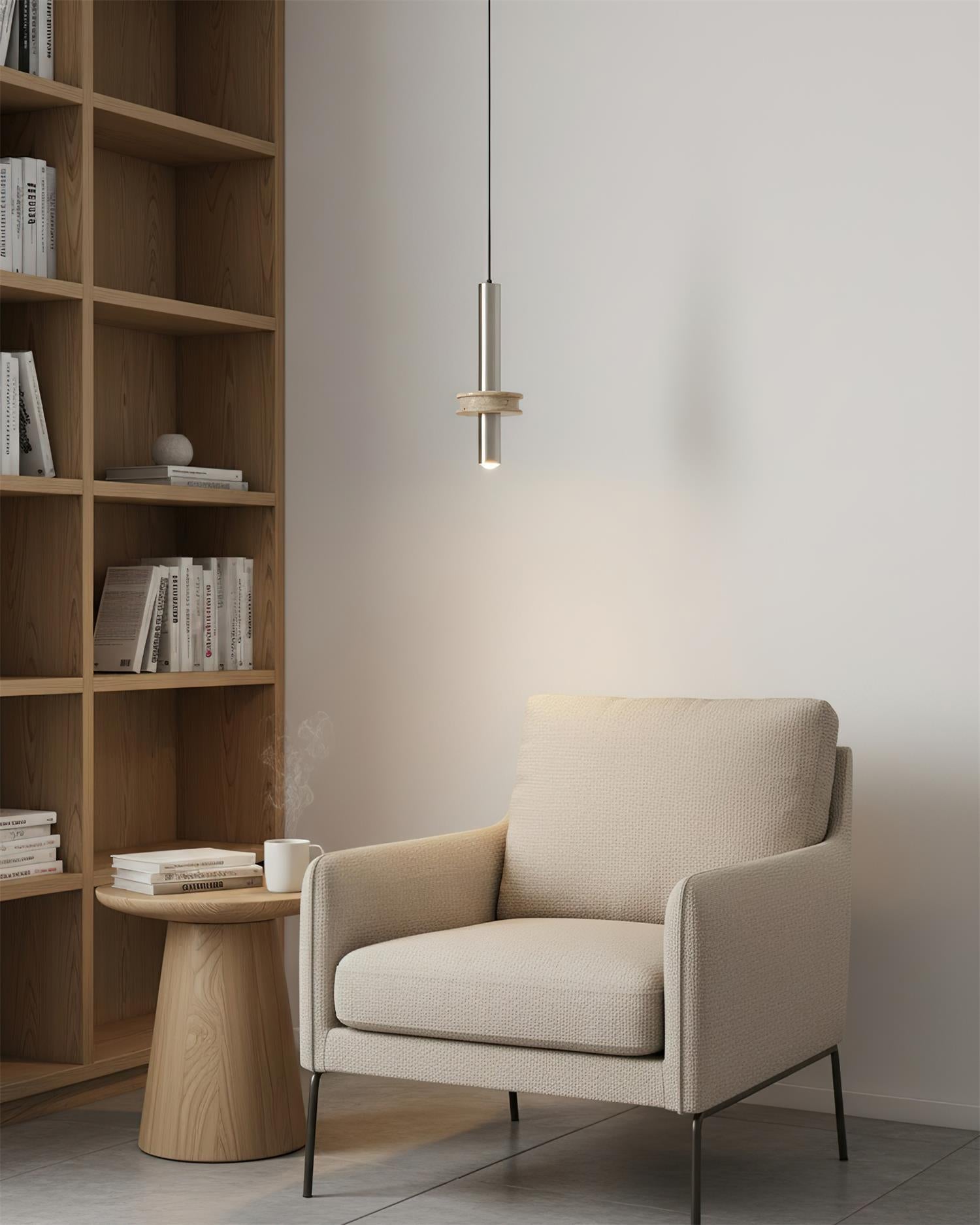 Tralune Minimalist Travertine Pendant Light